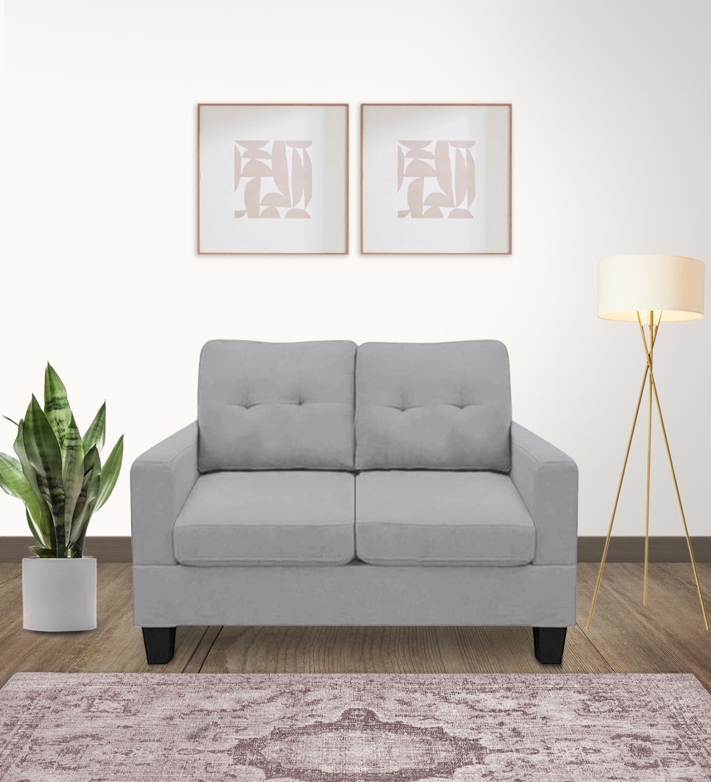 Thomas Fabric 2 Seater Sofa In Lit Grey Colour - Febonic Living