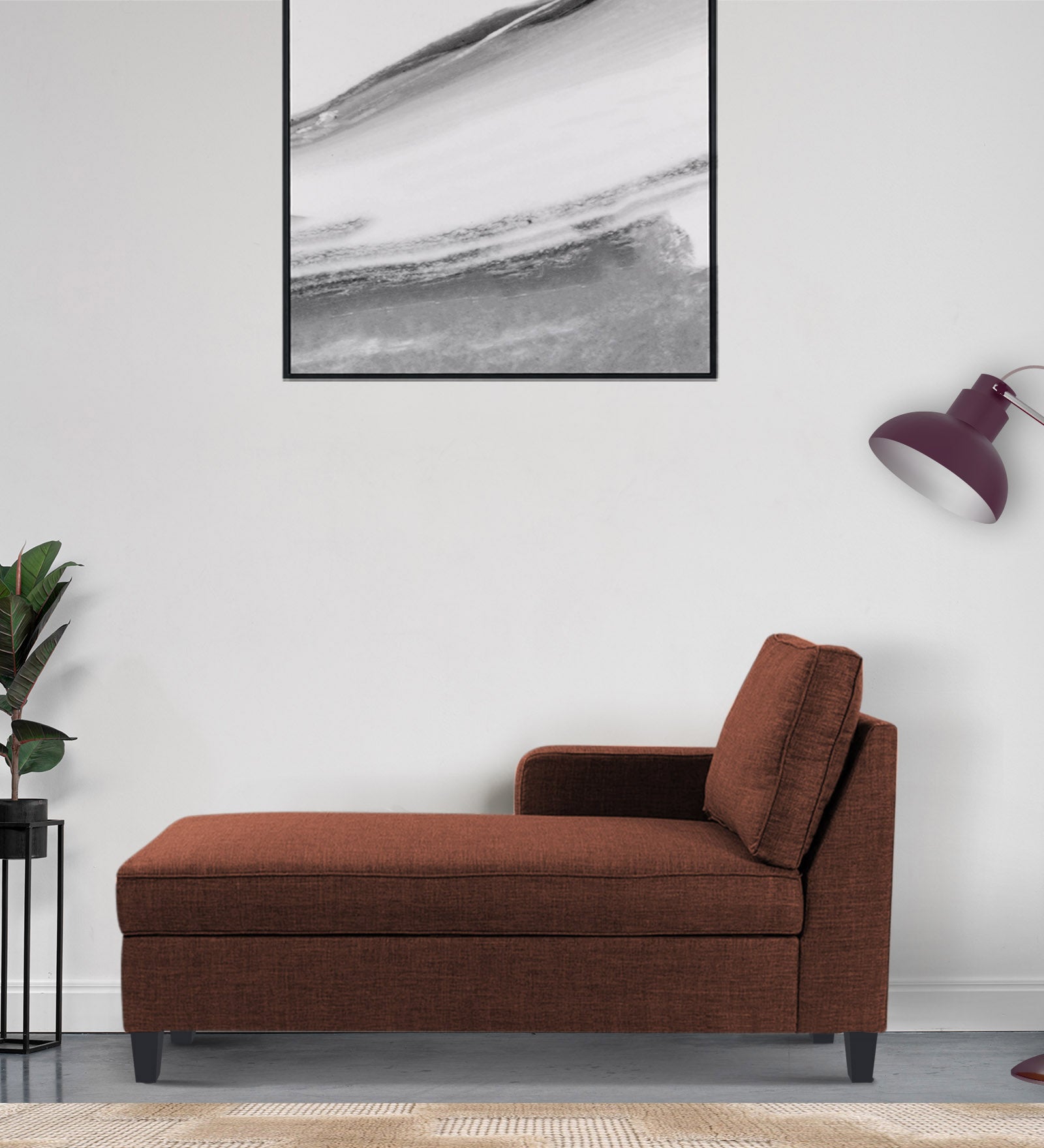 Harry Fabric LHS Chaise Lounger In Coffee Brown Colour - Febonic Living