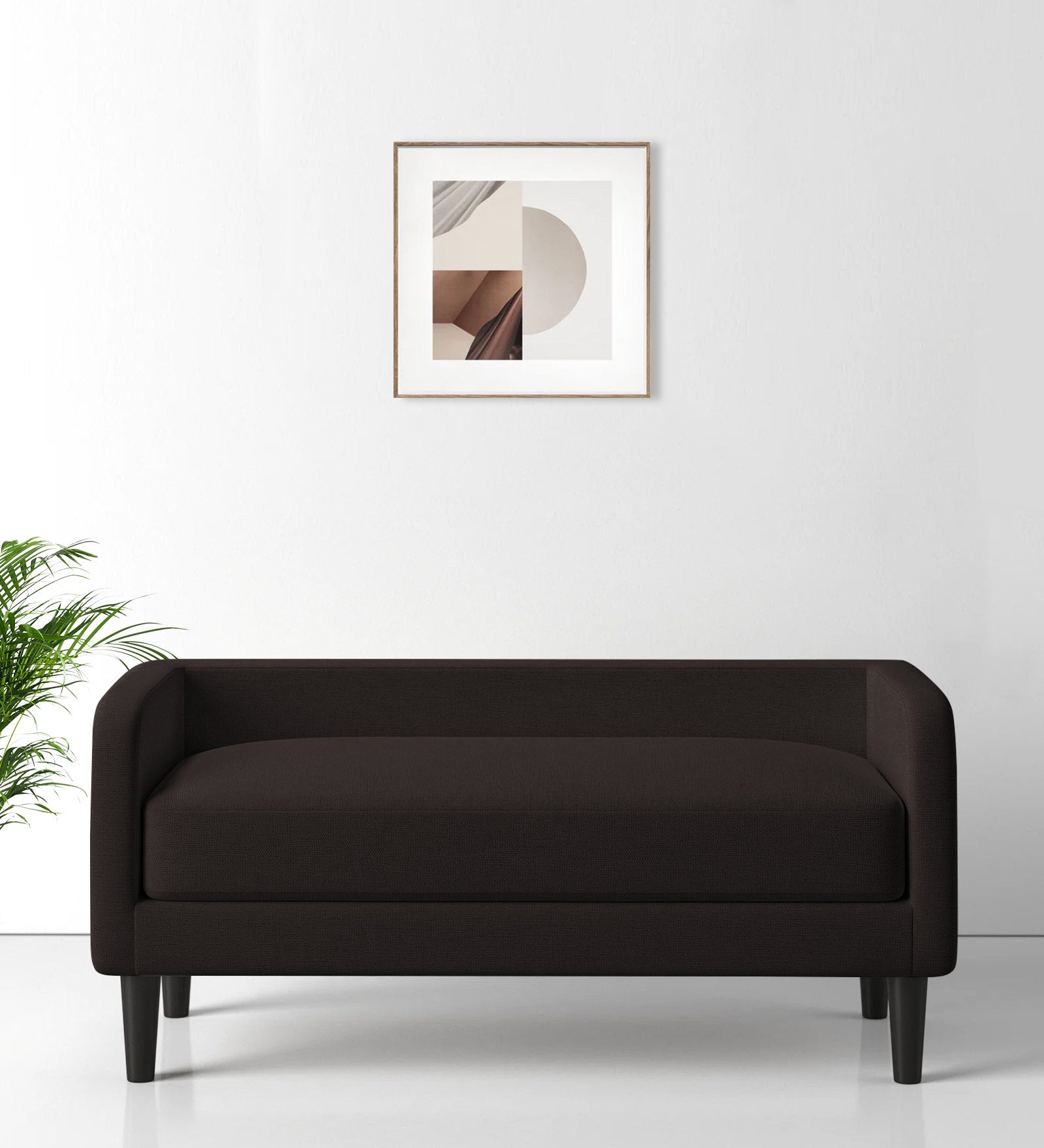 Maya Fabric Bench In Cara Brown Colour - Febonic Living