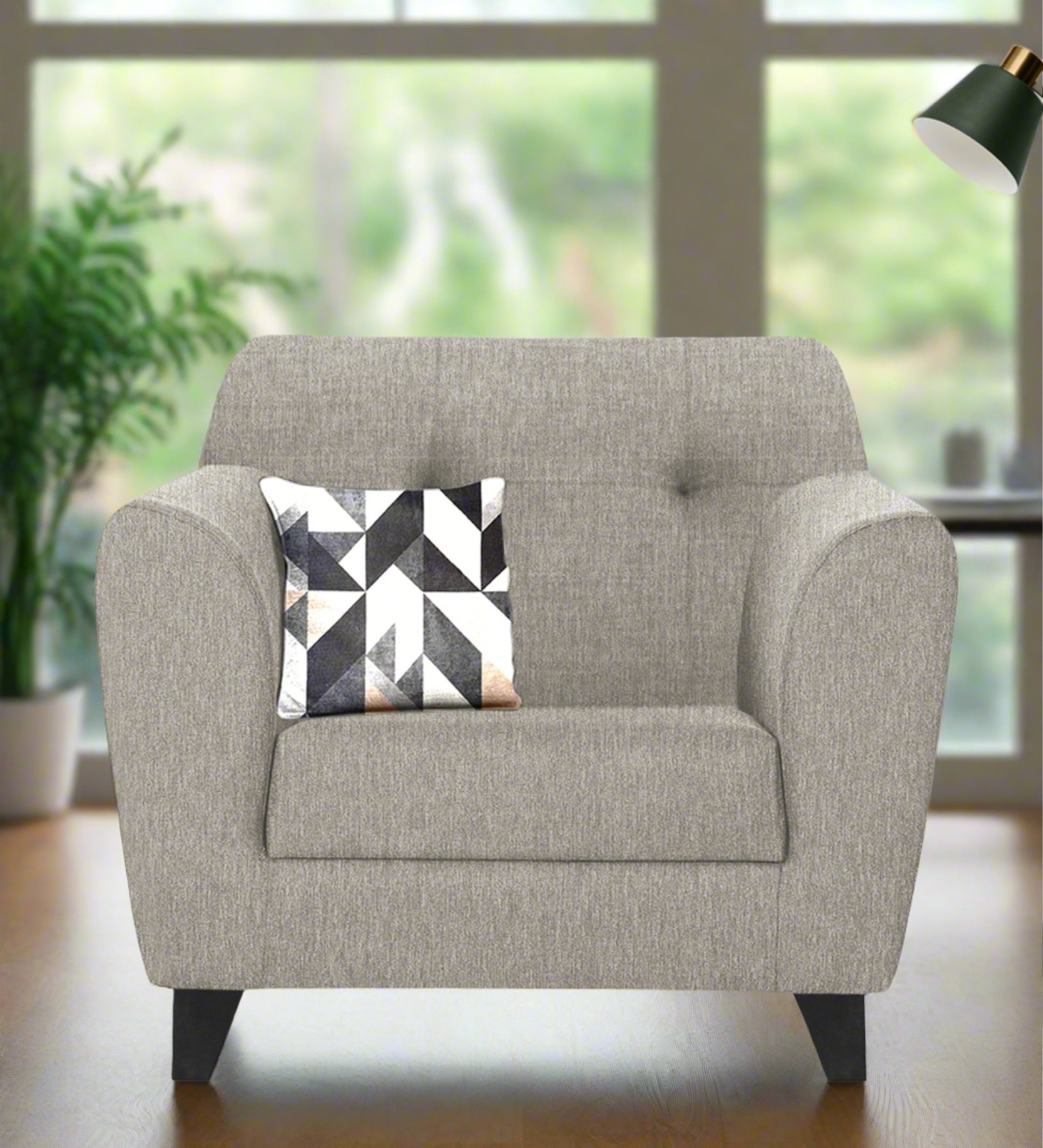 Melaan Fabric 1 Seater Sofa In Ash Grey Colour - Febonic Living
