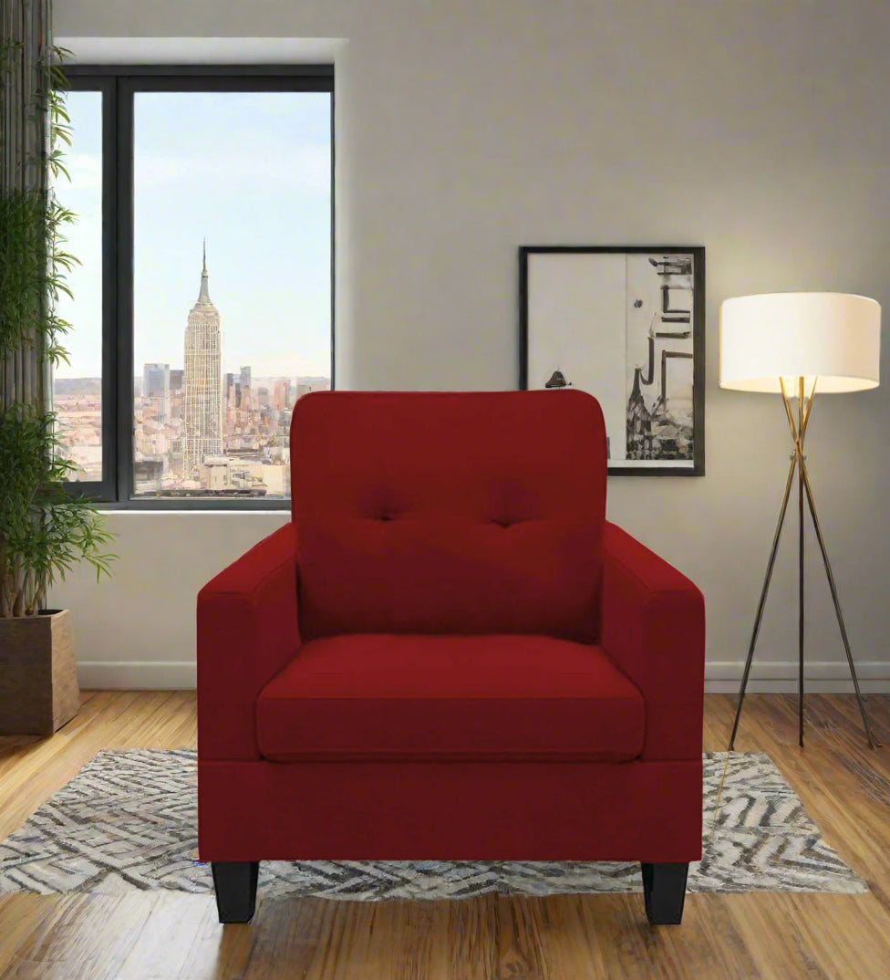 Thomas 1 Seater Fabric Sofa - Blood Maroon by Febonic Living