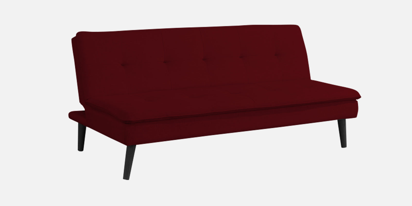 Toner Fabric 3 Seater Convertible Sofa Cum Bed In Ruby Red Colour - Febonic Living