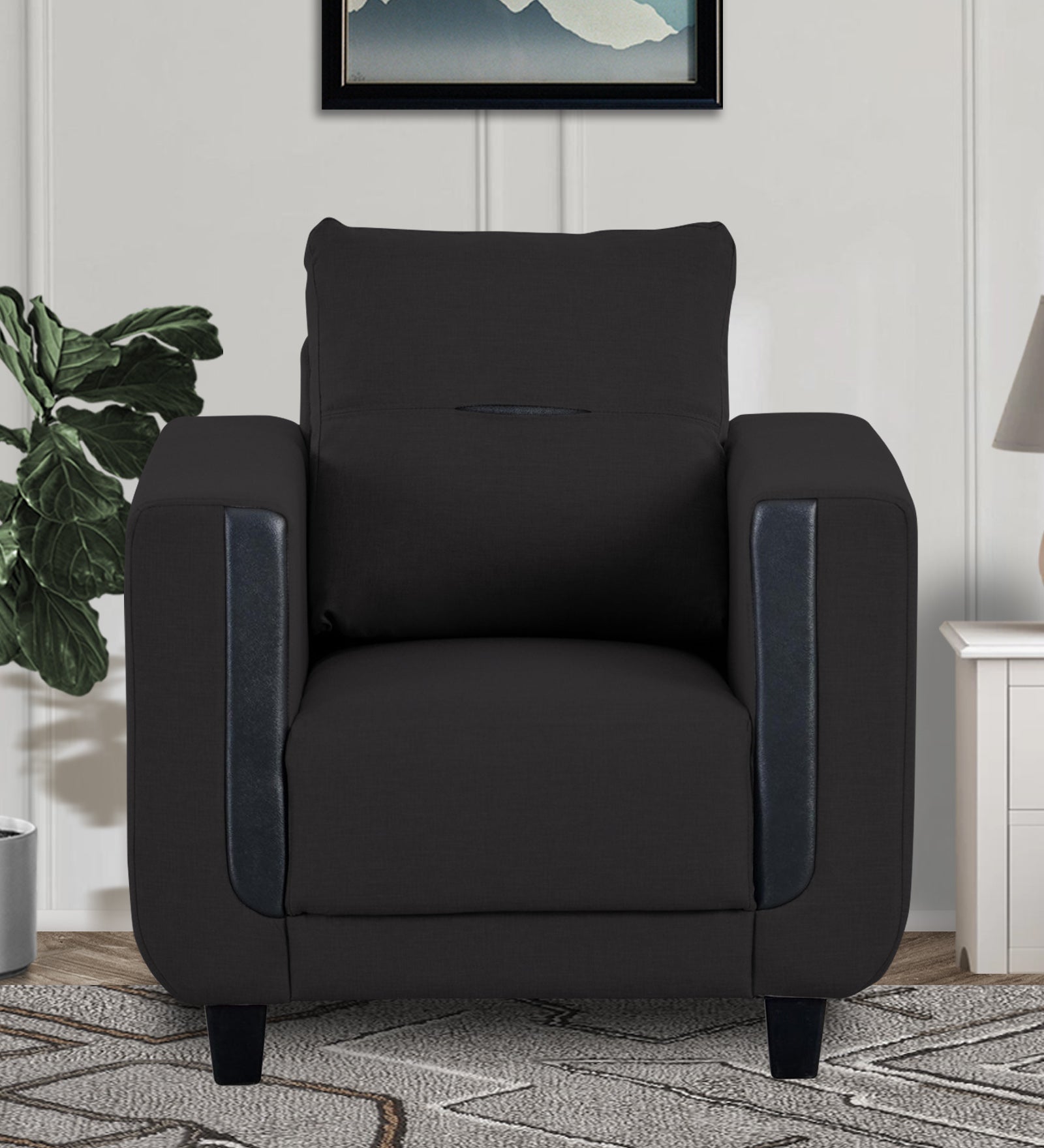 Perry Fabric 1 Seater Sofa In Maba Grey Colour - Febonic Living