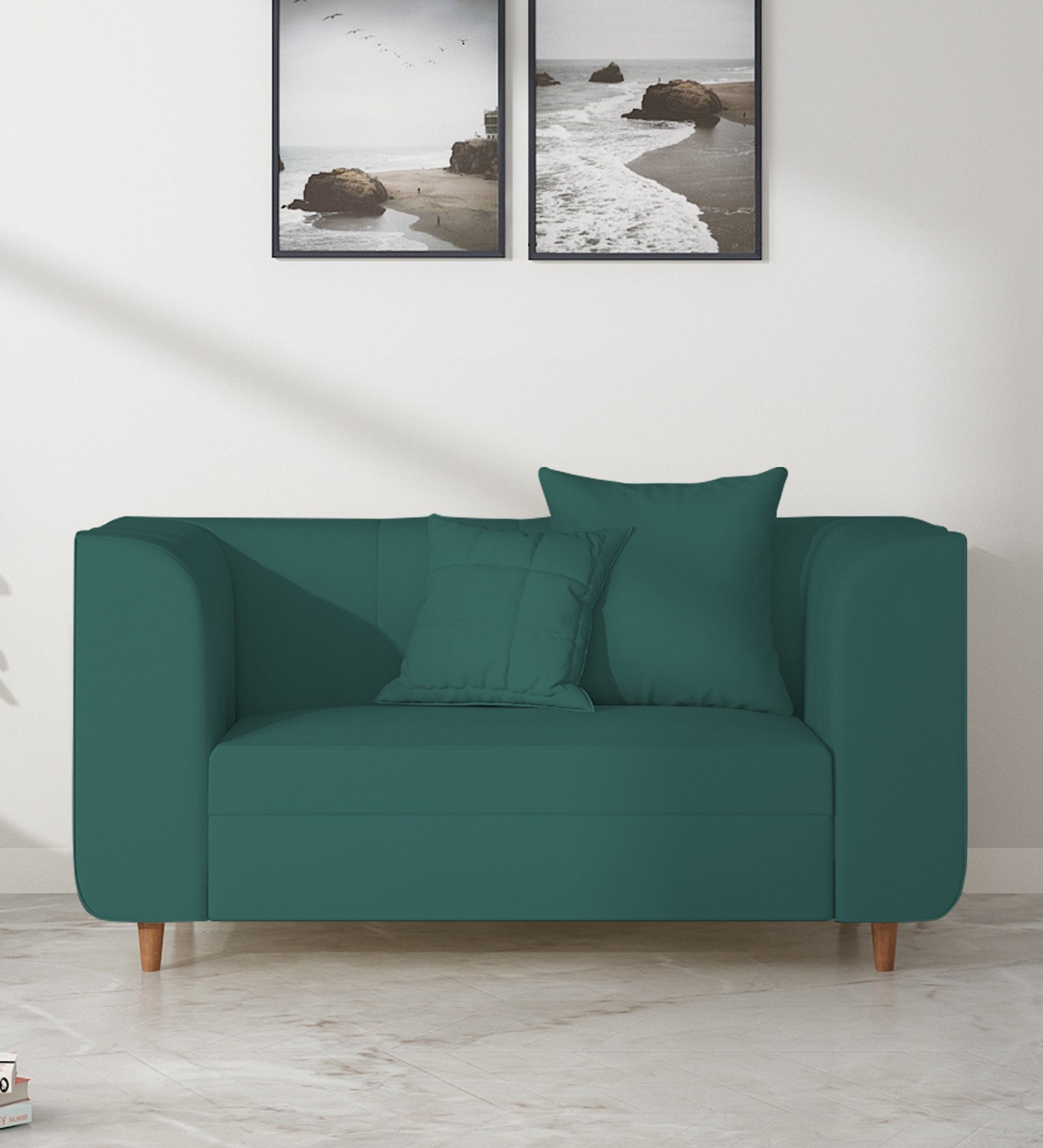 Sumo Velvet 2 Seater Sofa In Pine green Colour - Febonic Living