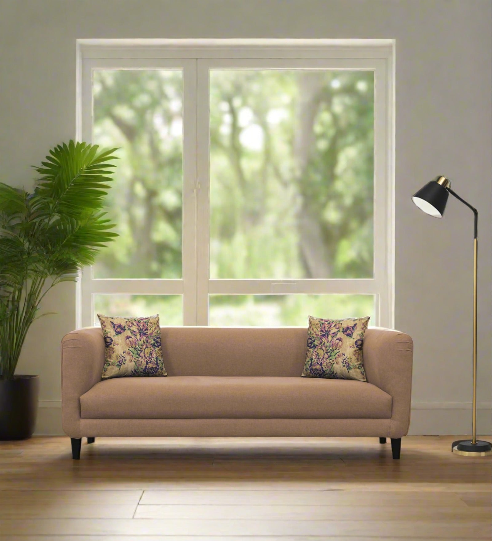 Niki Fabric 3 Seater Sofa In cosmic-beige Colour - Febonic Living