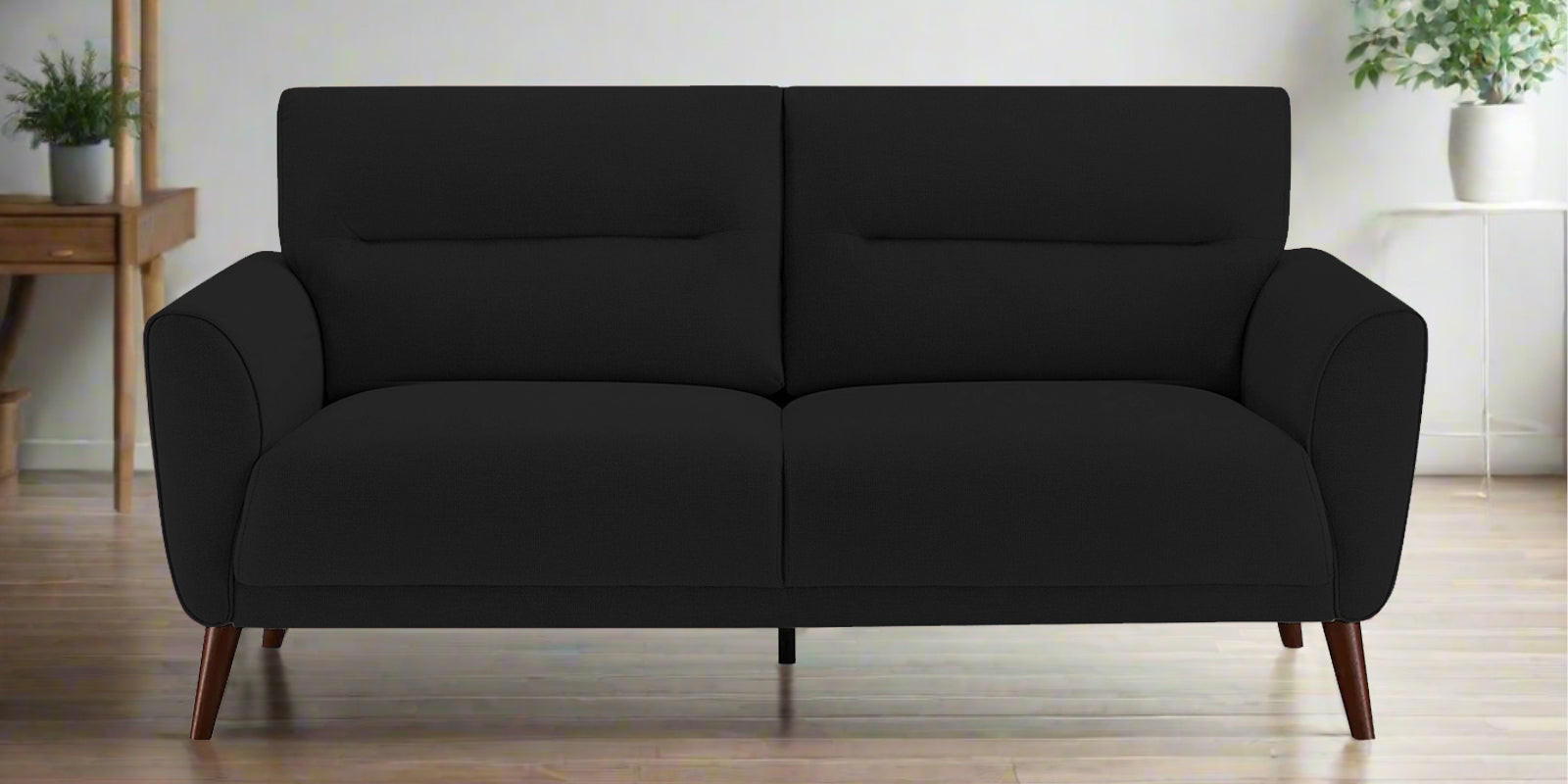 Castro Fabric 2 Seater Sofa In Zed Black Colour - Febonic Living