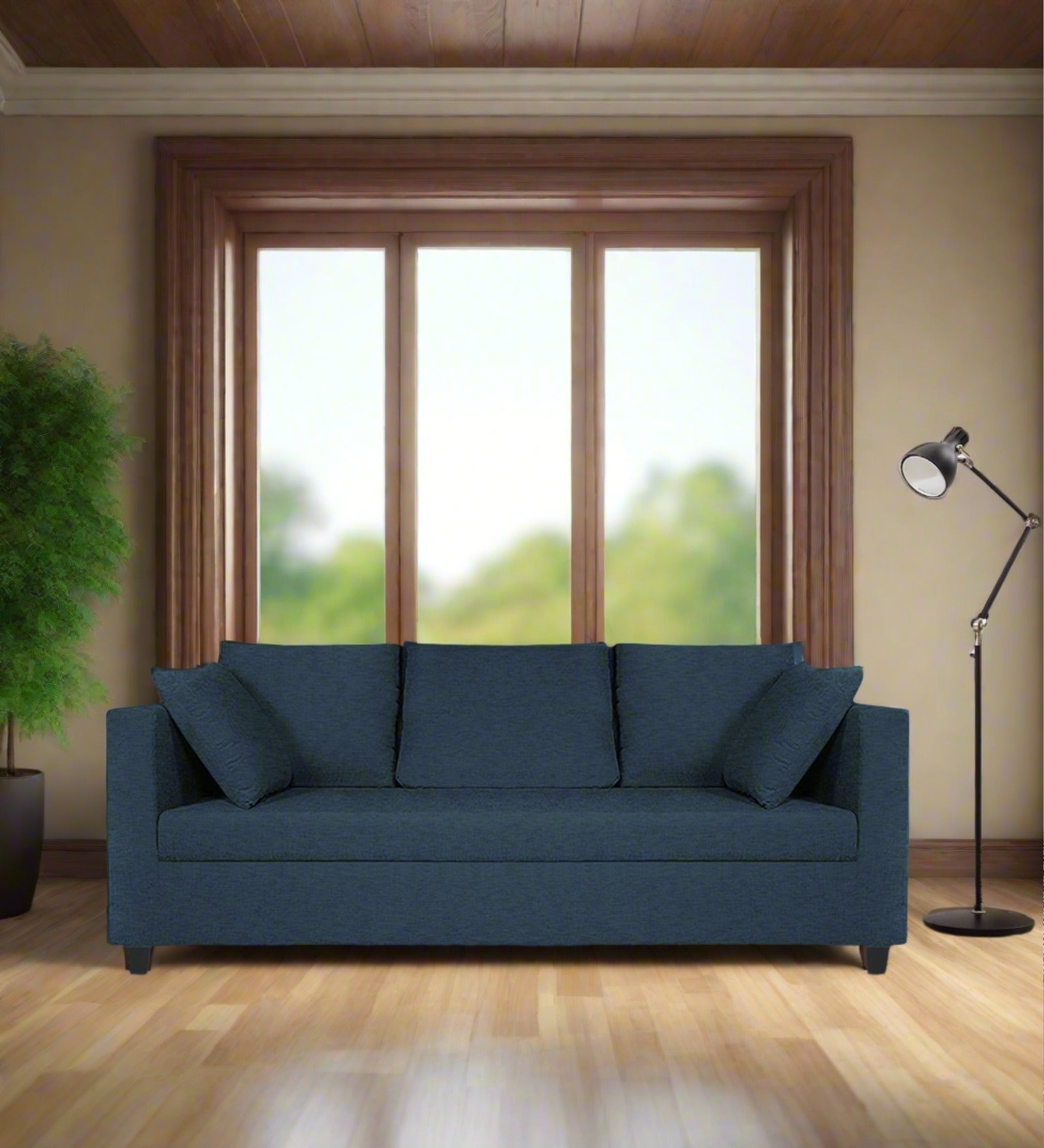 Nuska Fabric 3 Seater Sofa In Light Blue Colour - Febonic Living