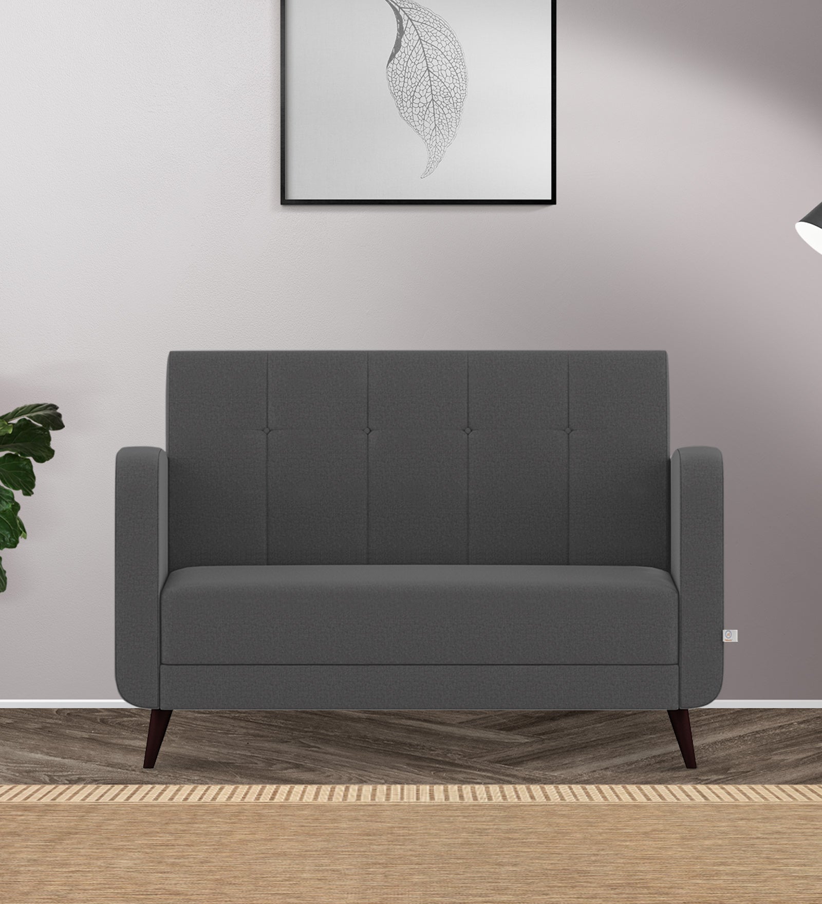 Wiki Velvet 2 Seater Sofa In Davy grey Colour - Febonic Living