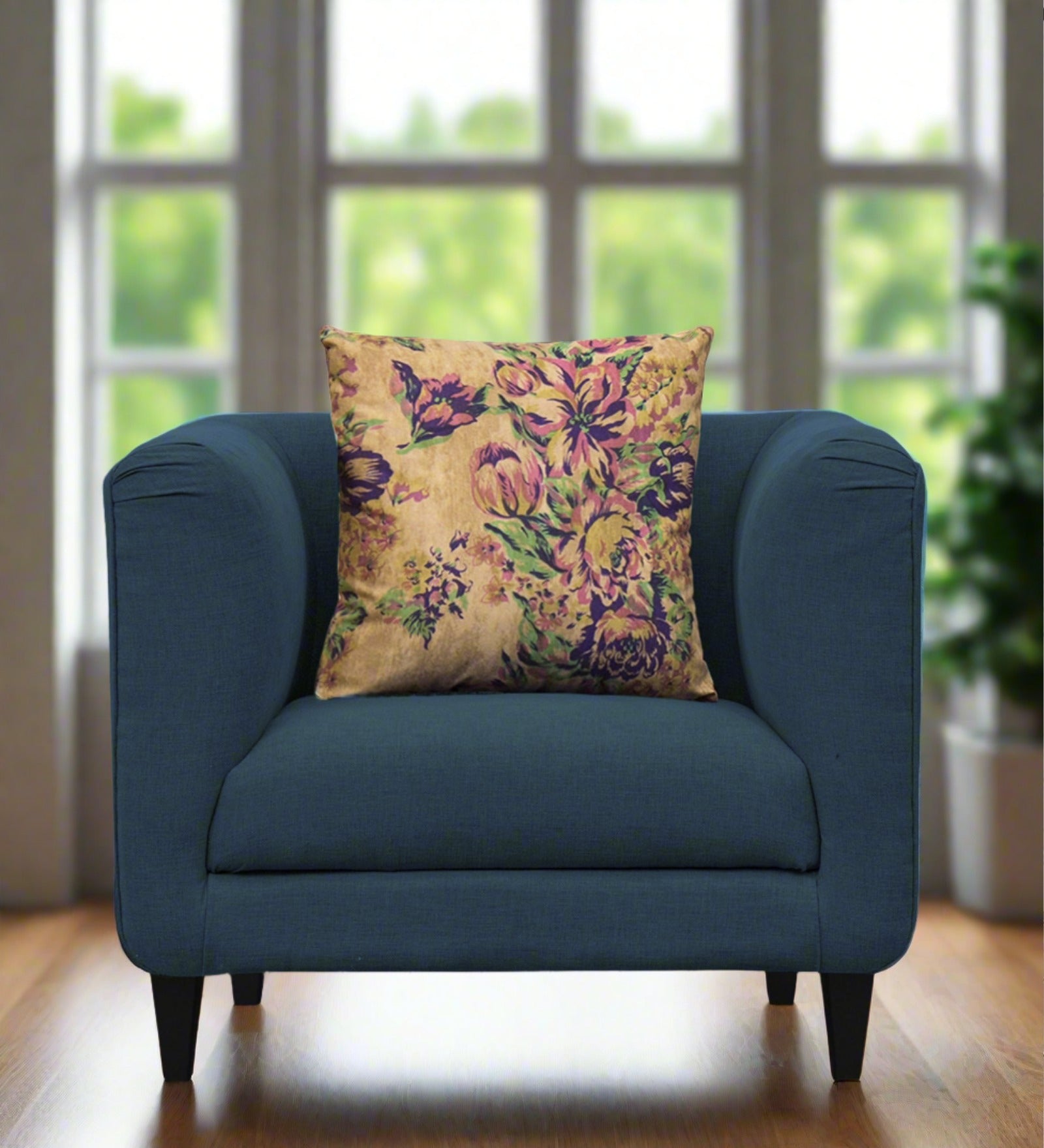 Niki Fabric 1 Seater Sofa In Light Blue Colour - Febonic Living