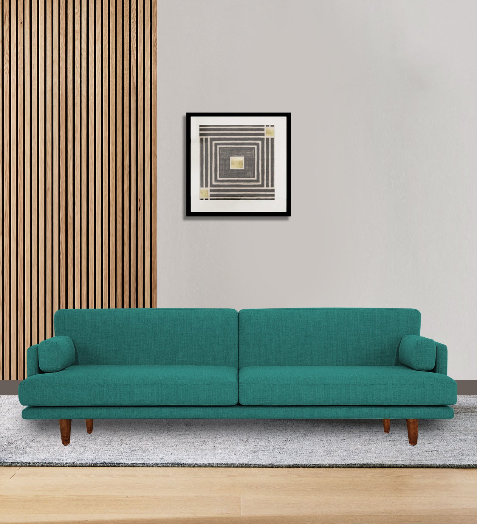 Ricky Fabric 3 Seater Sofa In Sea green Colour - Febonic Living