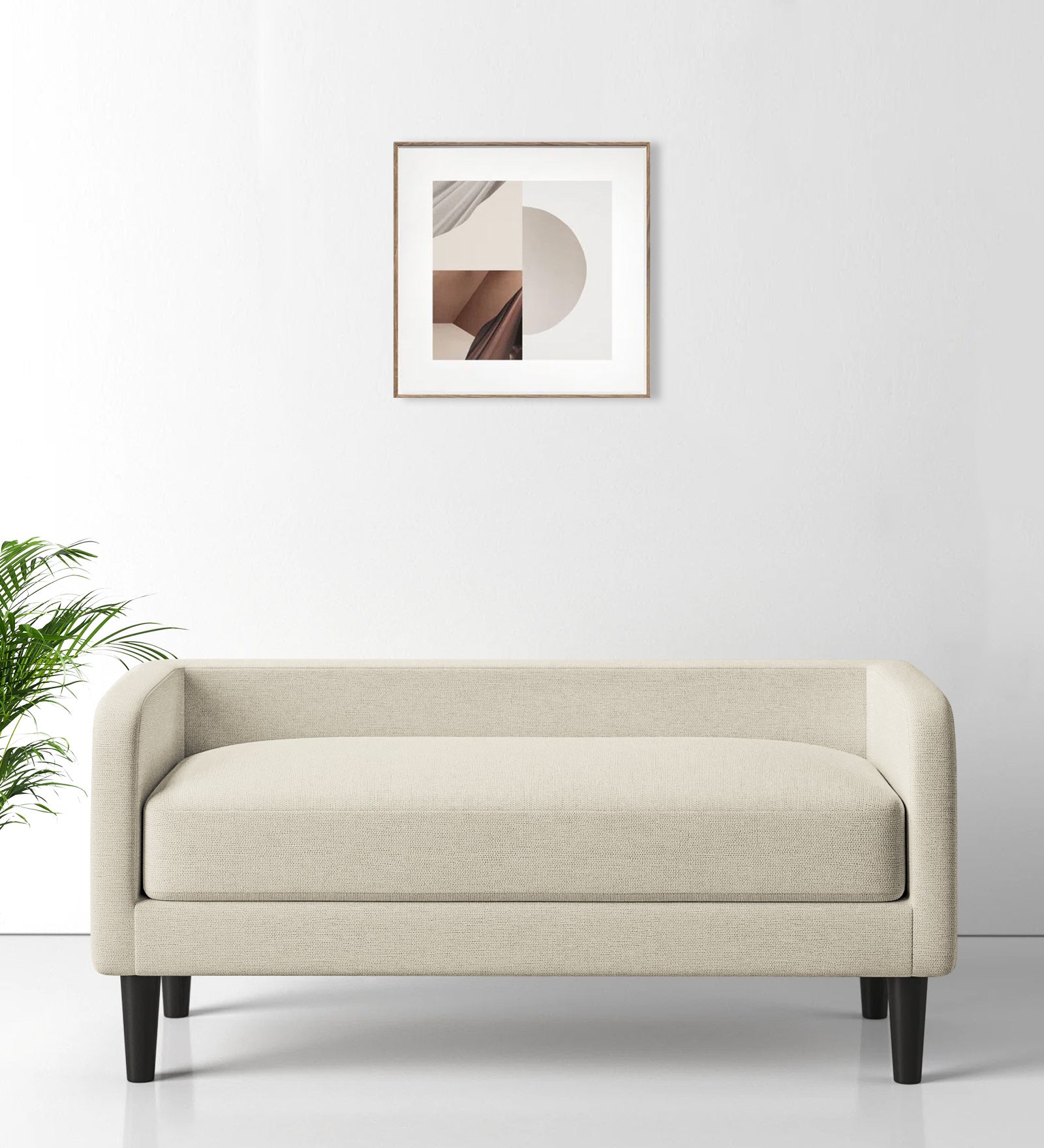 Maya Fabric Bench In Ivory Cream Colour - Febonic Living