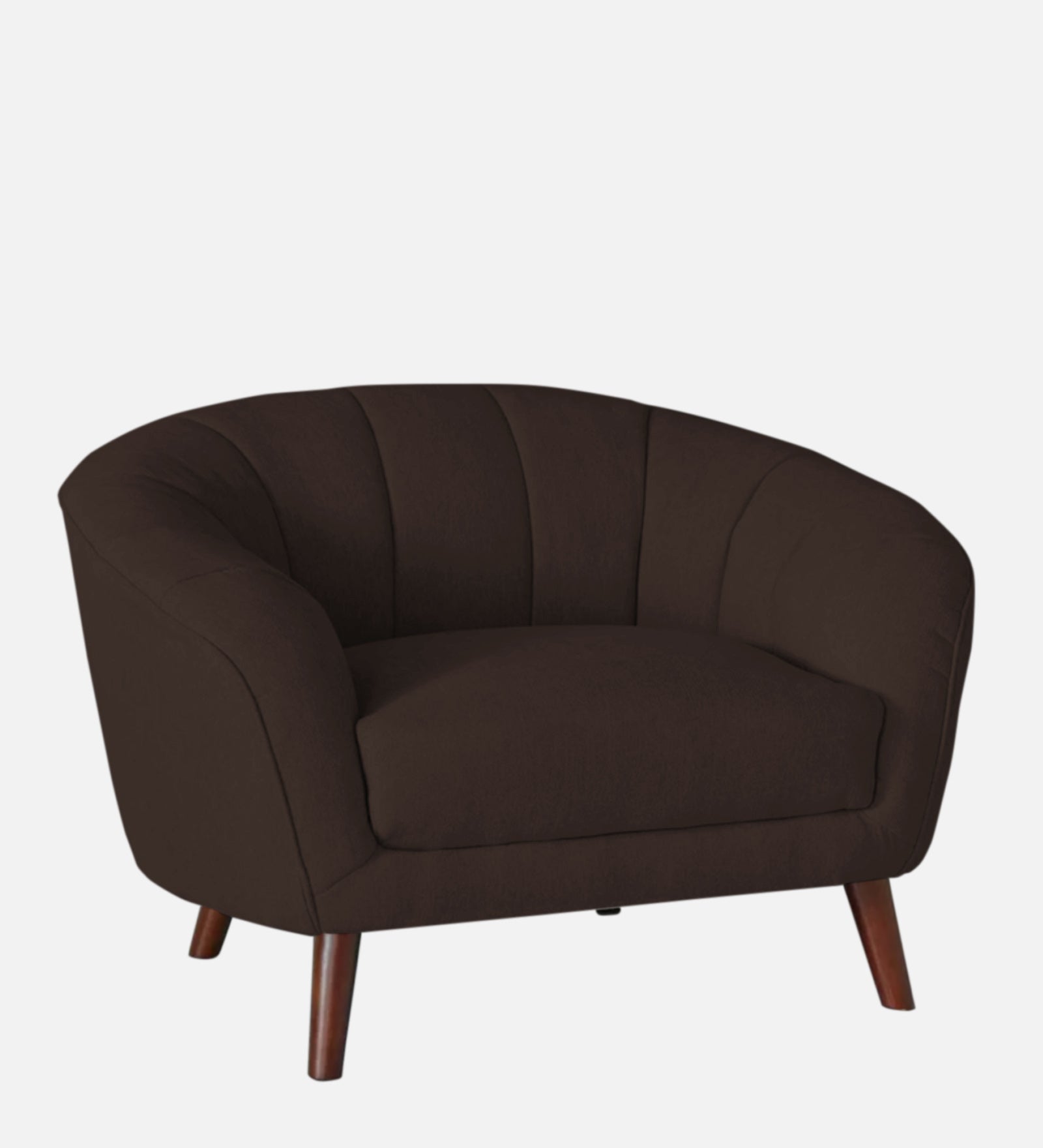 Benjamin Fabric 1 Seater Sofa In Coffee Brown Colour - Febonic Living