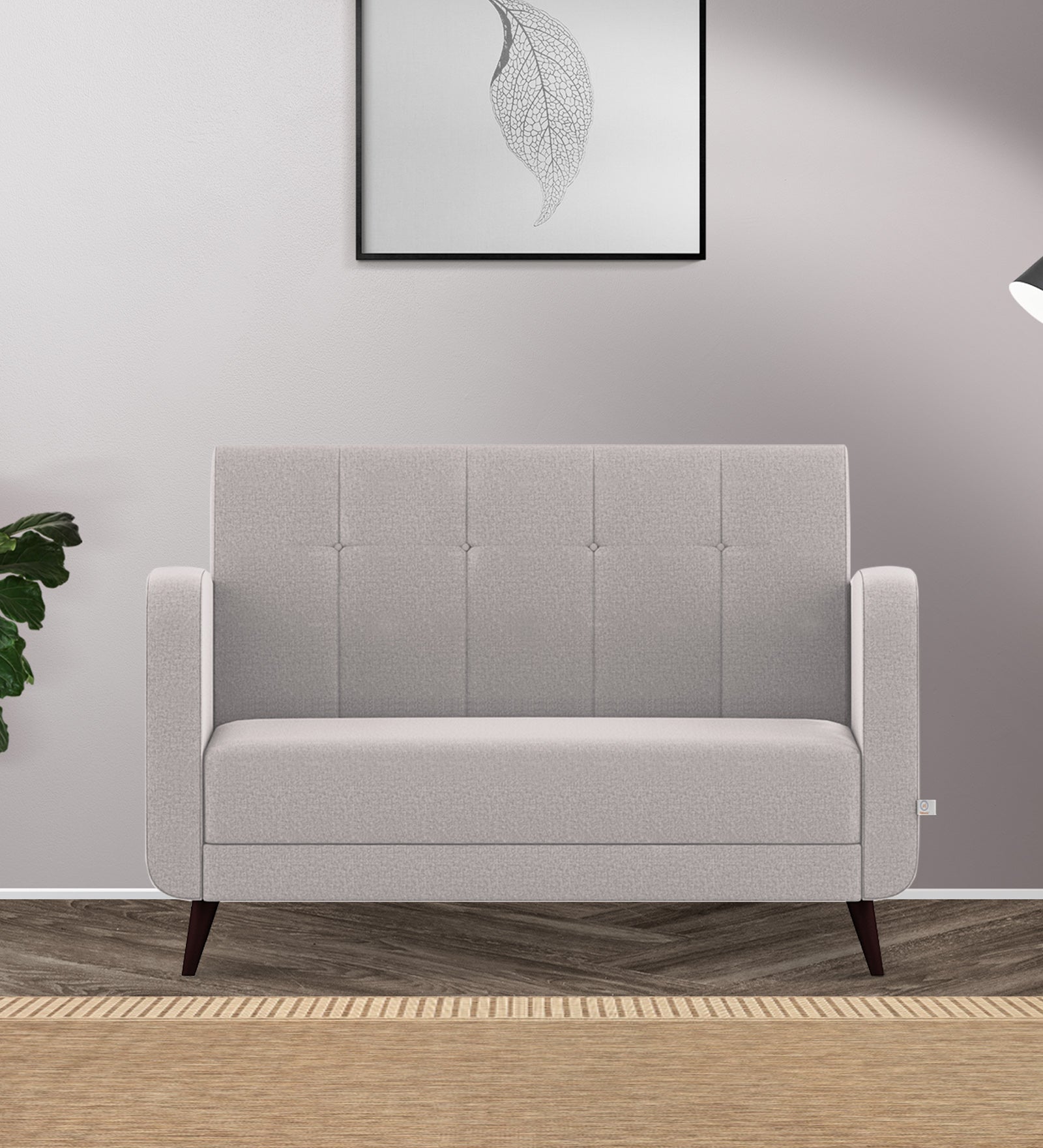 Wiki Velvet 2 Seater Sofa In Pearl Grey Colour - Febonic Living