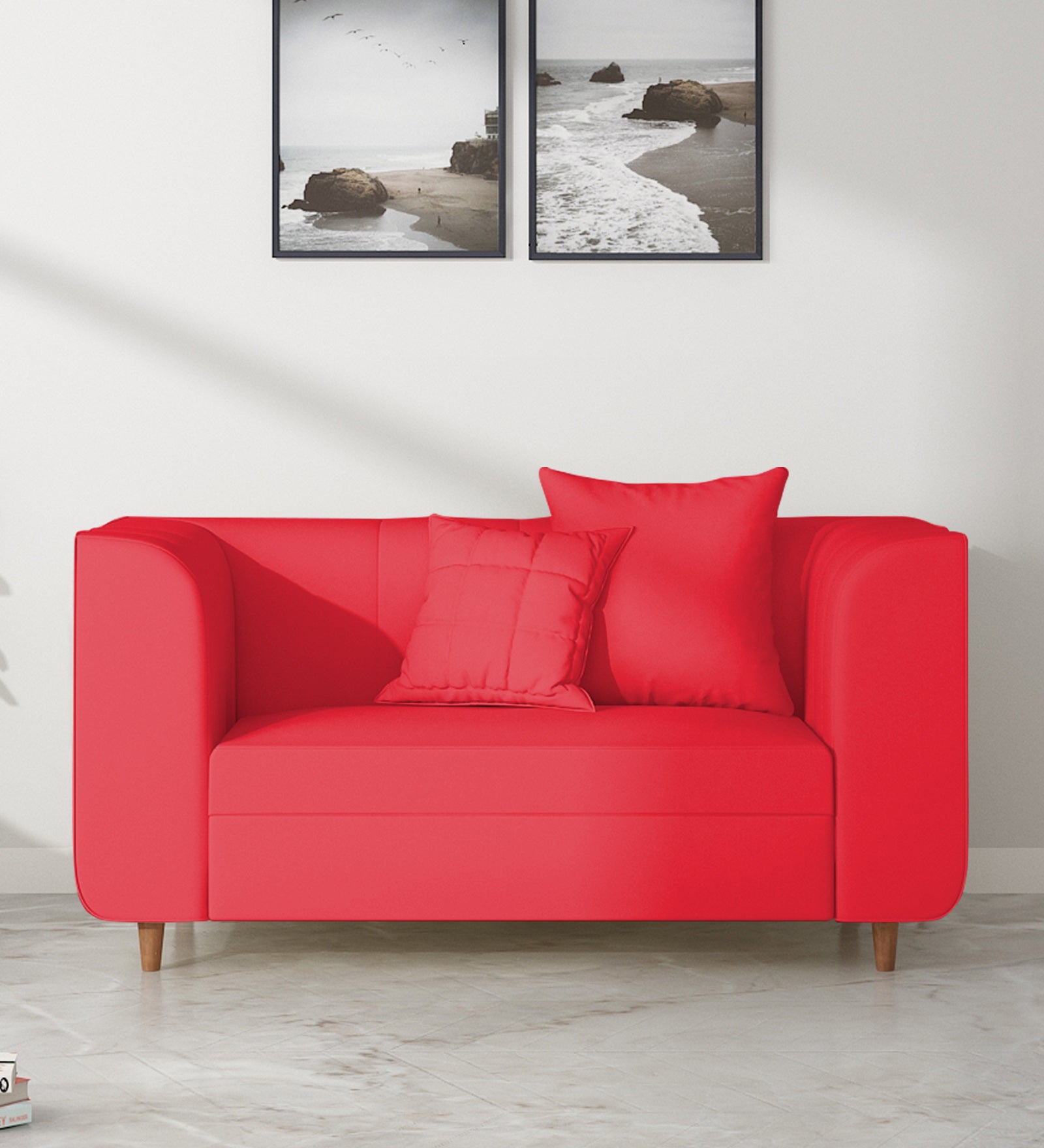 Sumo Velvet 2 Seater Sofa In Ox Blood Maroon Colour - Febonic Living