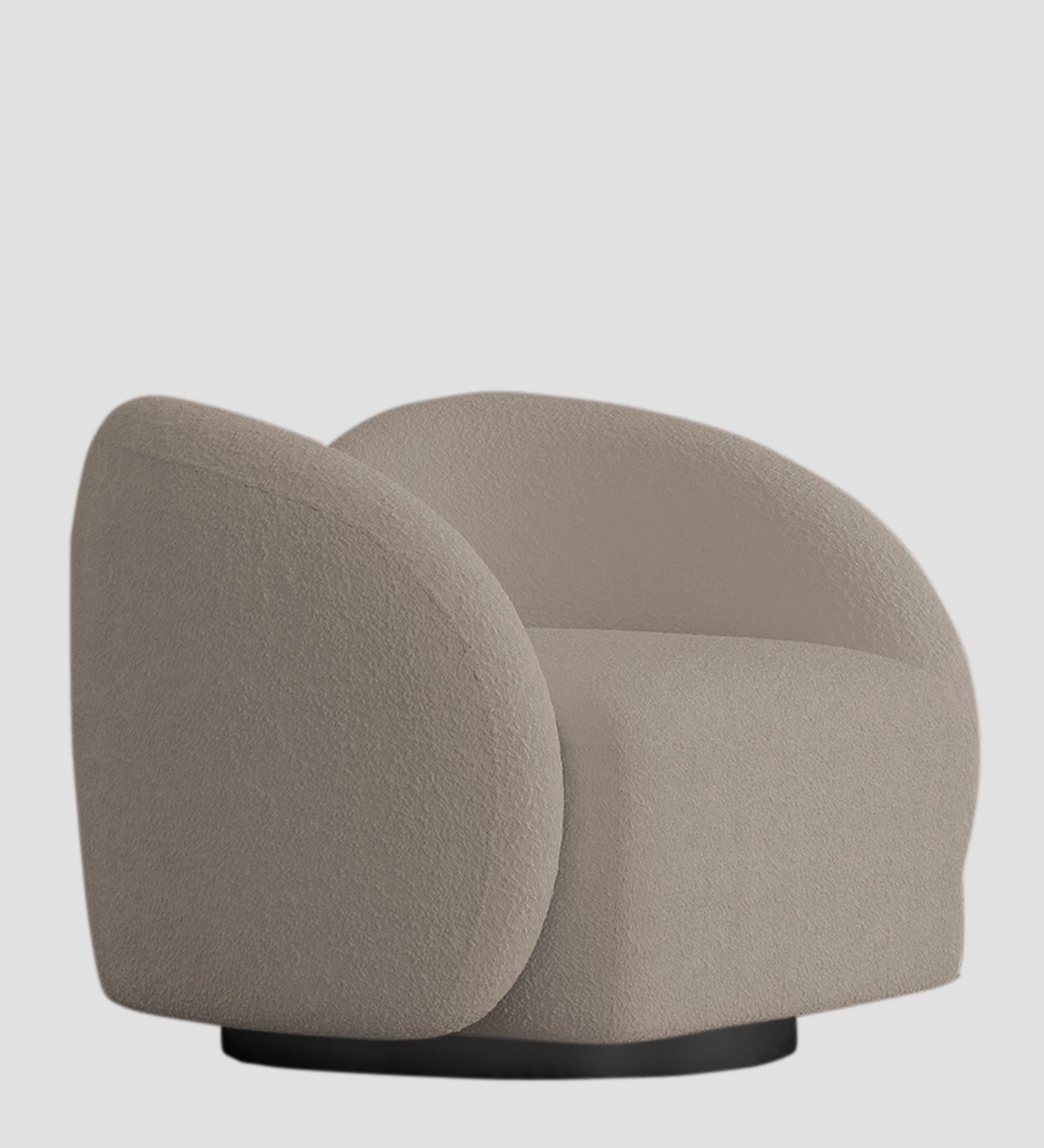 Miles Boucle Fabric Swivel Chair in Macy Grey Colour