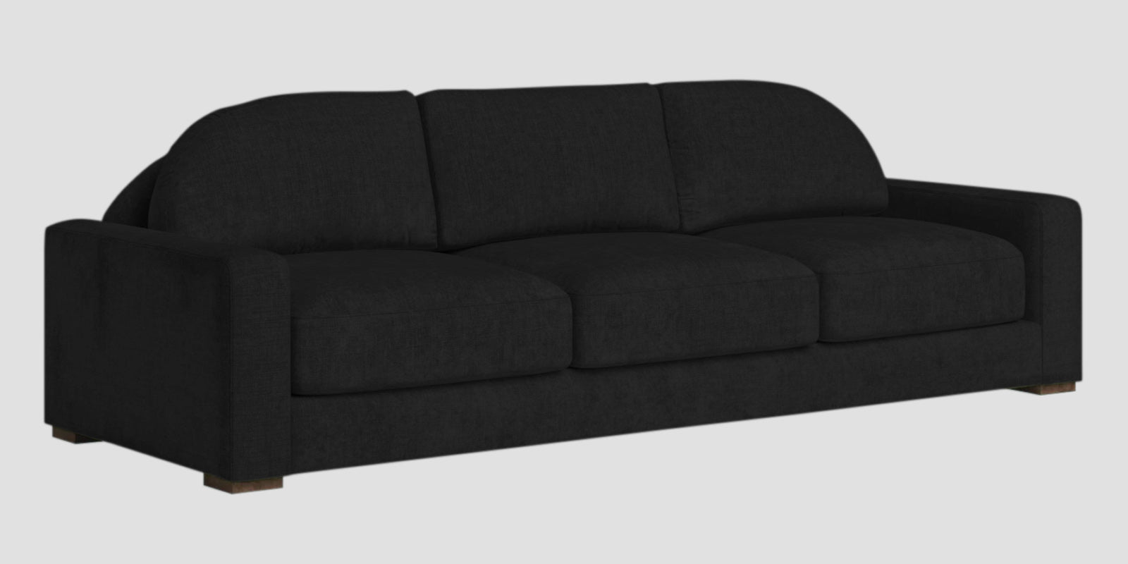 Dara Fabric 3 Seater Sofa In Zed Black Colour - Febonic Living