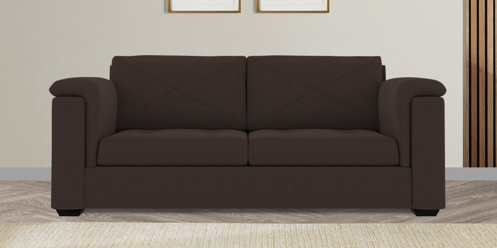 Andres Fabric 3 Seater Sofa In Coco Brown Colour - Febonic Living