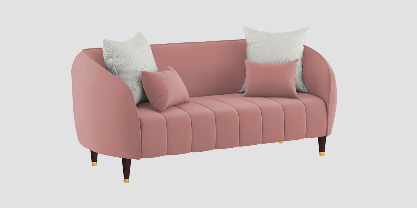 Hairo Velvet 2 Seater Sofa In Blush Pink Colour - Febonic Living