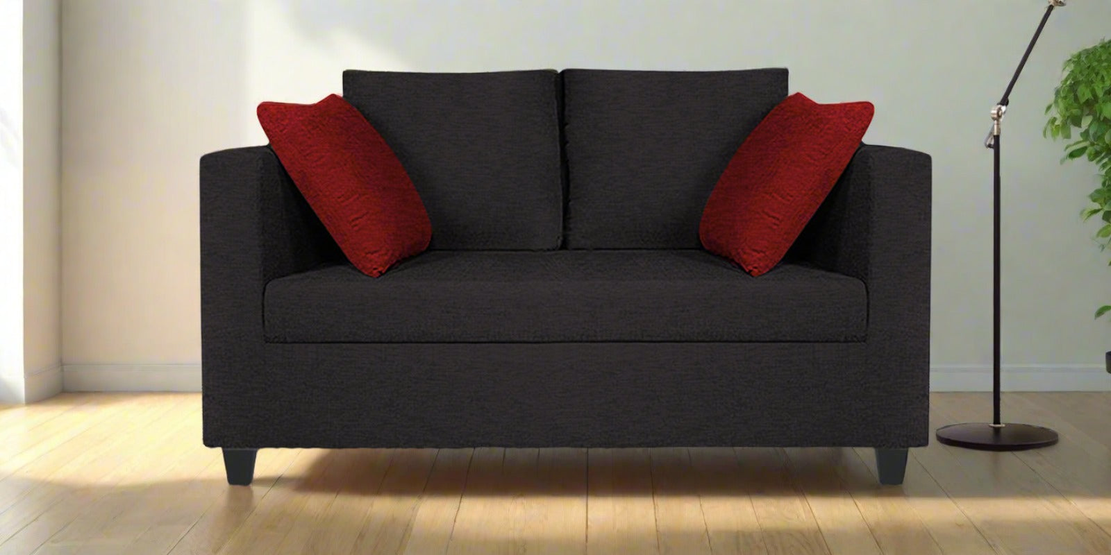 Nuska Fabric 2 Seater Sofa In Maba Grey Colour - Febonic Living