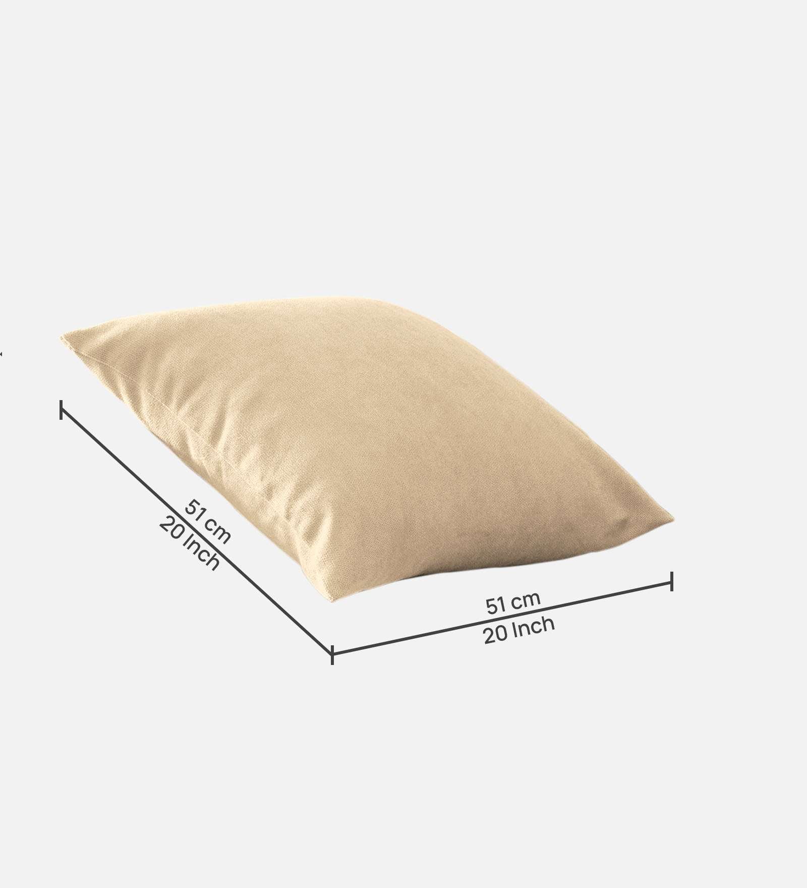 Kaya Fabric (20x20in) Sofa Pillows In Ivory Cream Colour (Pack of 2) - Febonic Living