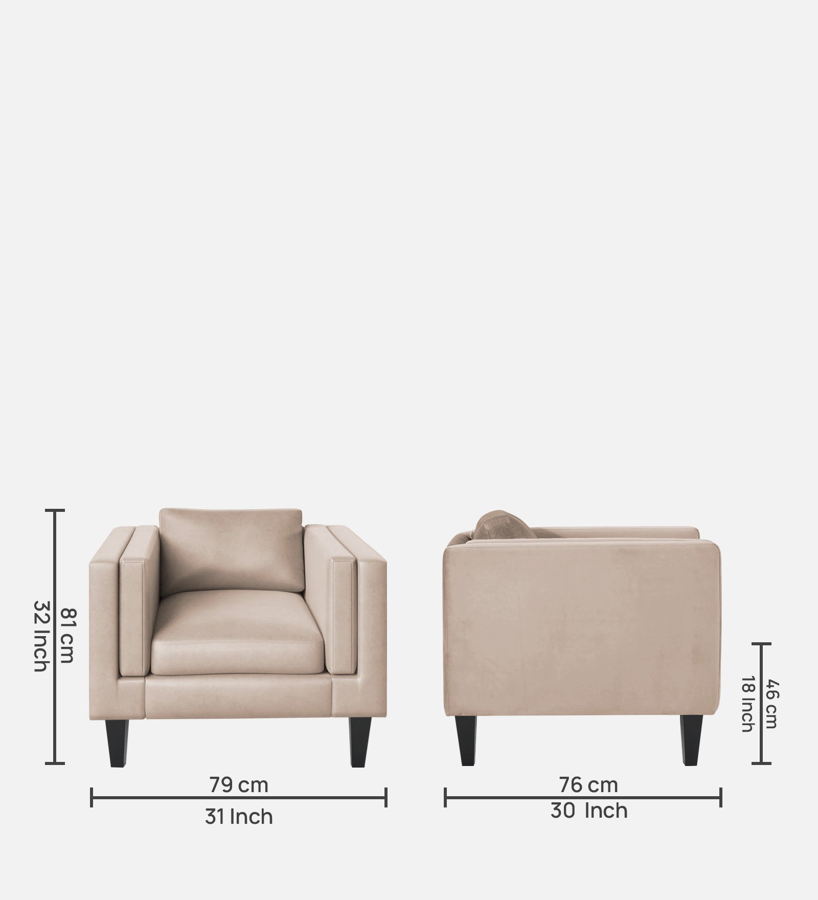 Jasper Velvet 1 Seater Sofa In Camel Beige Colour - Febonic Living