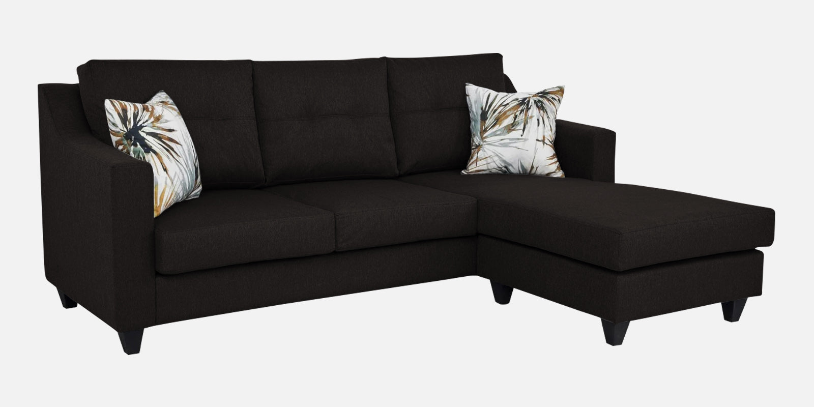 Welly Fabric LHS Sectional Sofa (2+Lounger) In Cara Brown Colour - Febonic Living