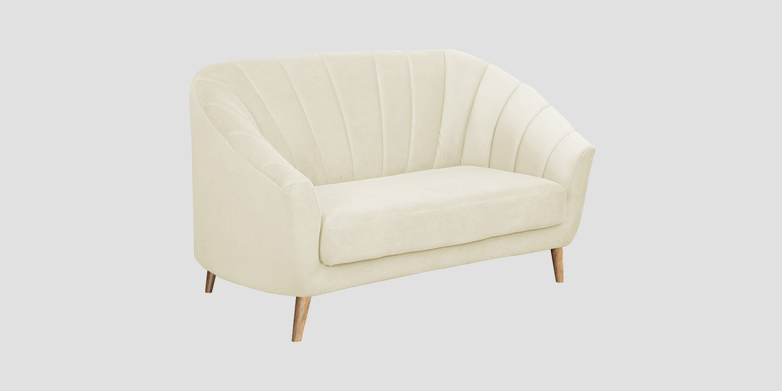 Kaylee Velvet 2 Seater Sofa In Warm White Colour - Febonic Living