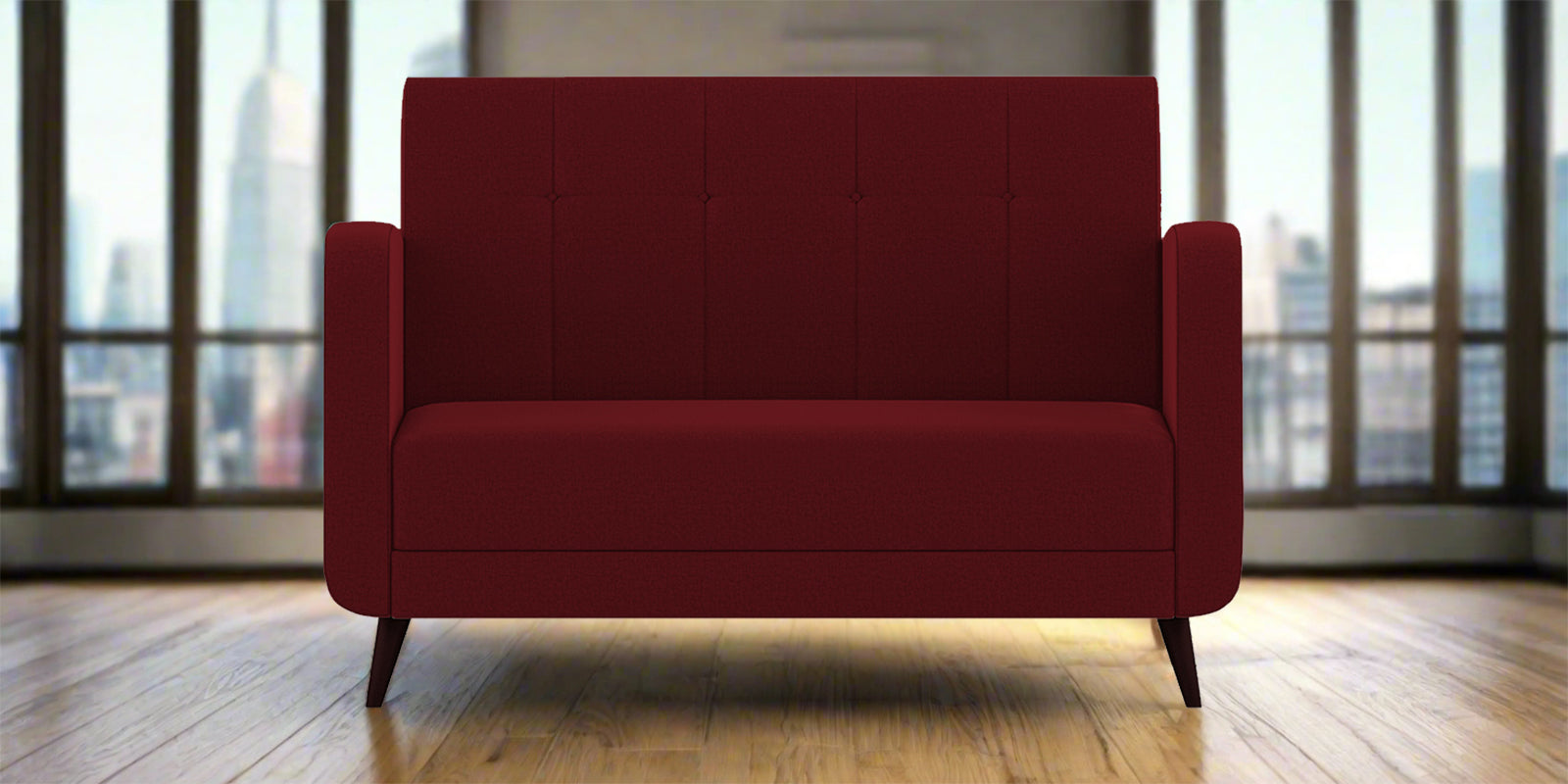 Wiki Velvet 2 Seater Sofa In Dark Maroon Colour - Febonic Living