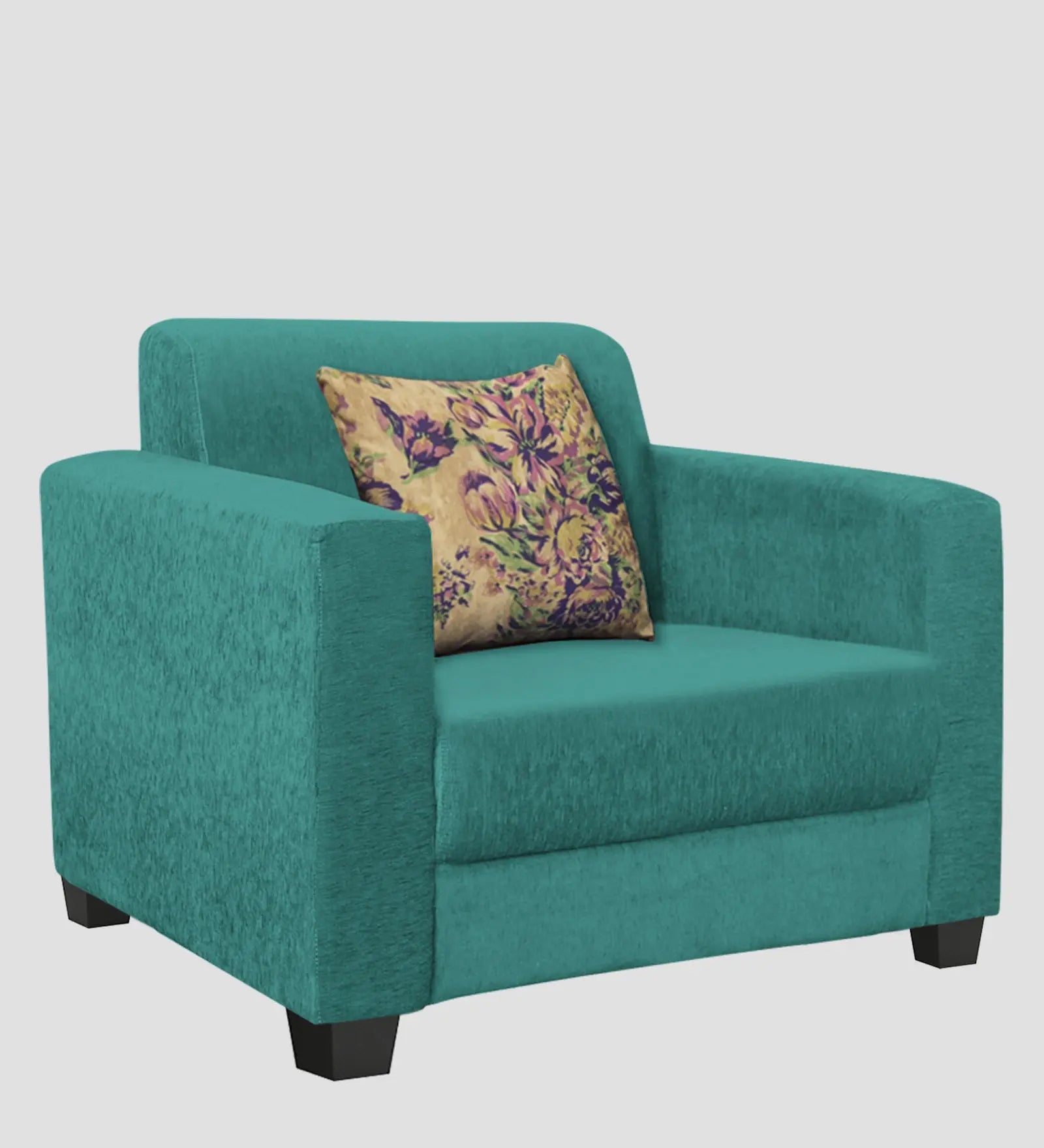 Lipu Fabric 1 Seater Sofa In Sea Green Colour Febonic Living
