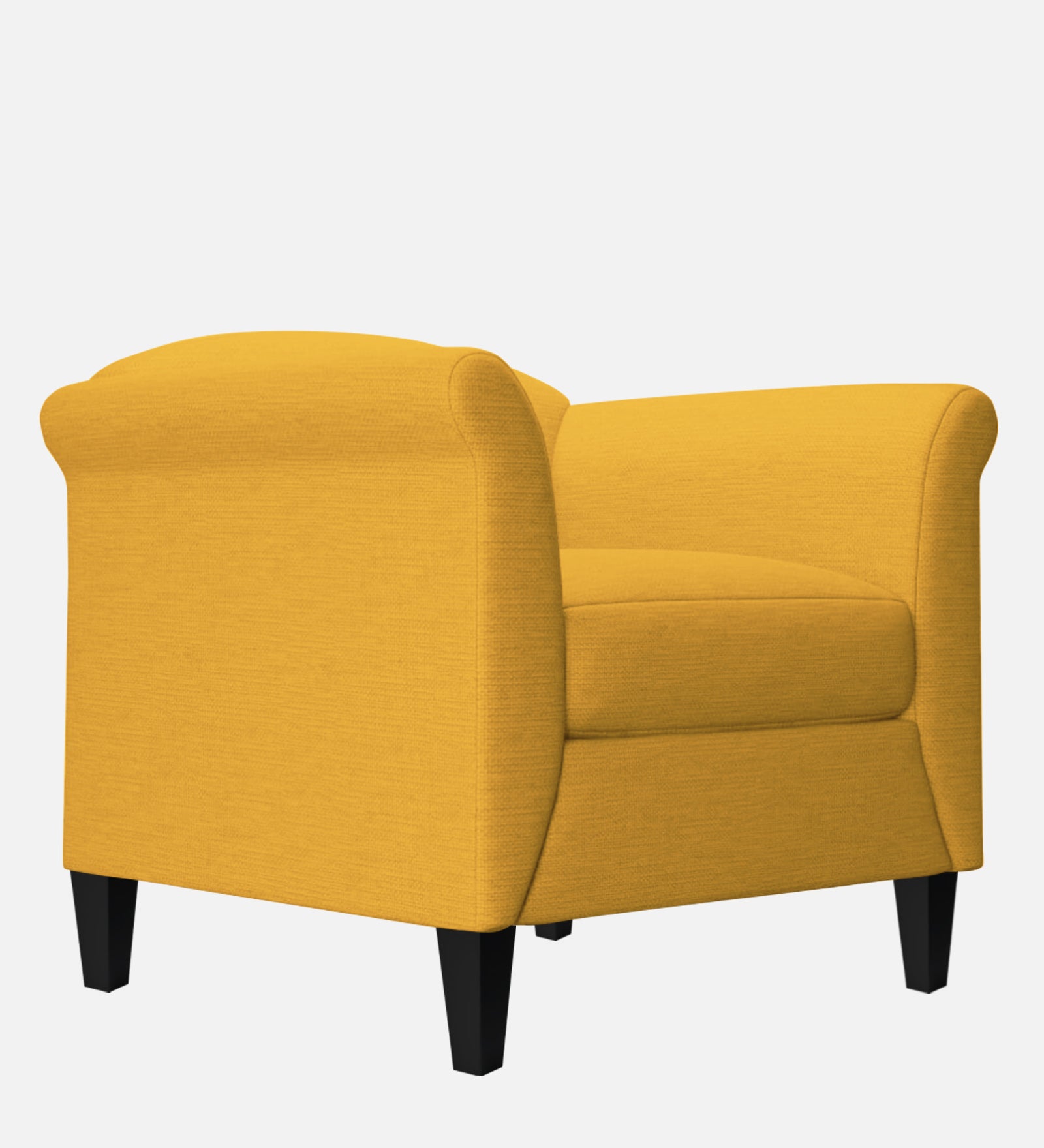 Kimber Fabric 1 Seater Sofa in Bold Yellow Colour