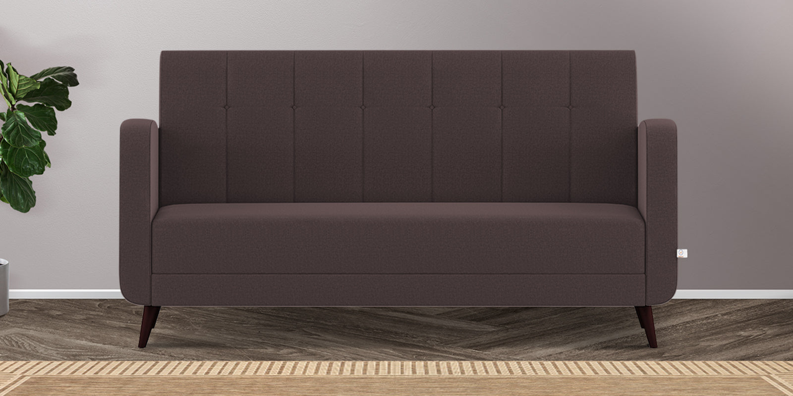 Wiki Velvet 3 Seater Sofa In Mocha Brown Colour - Febonic Living