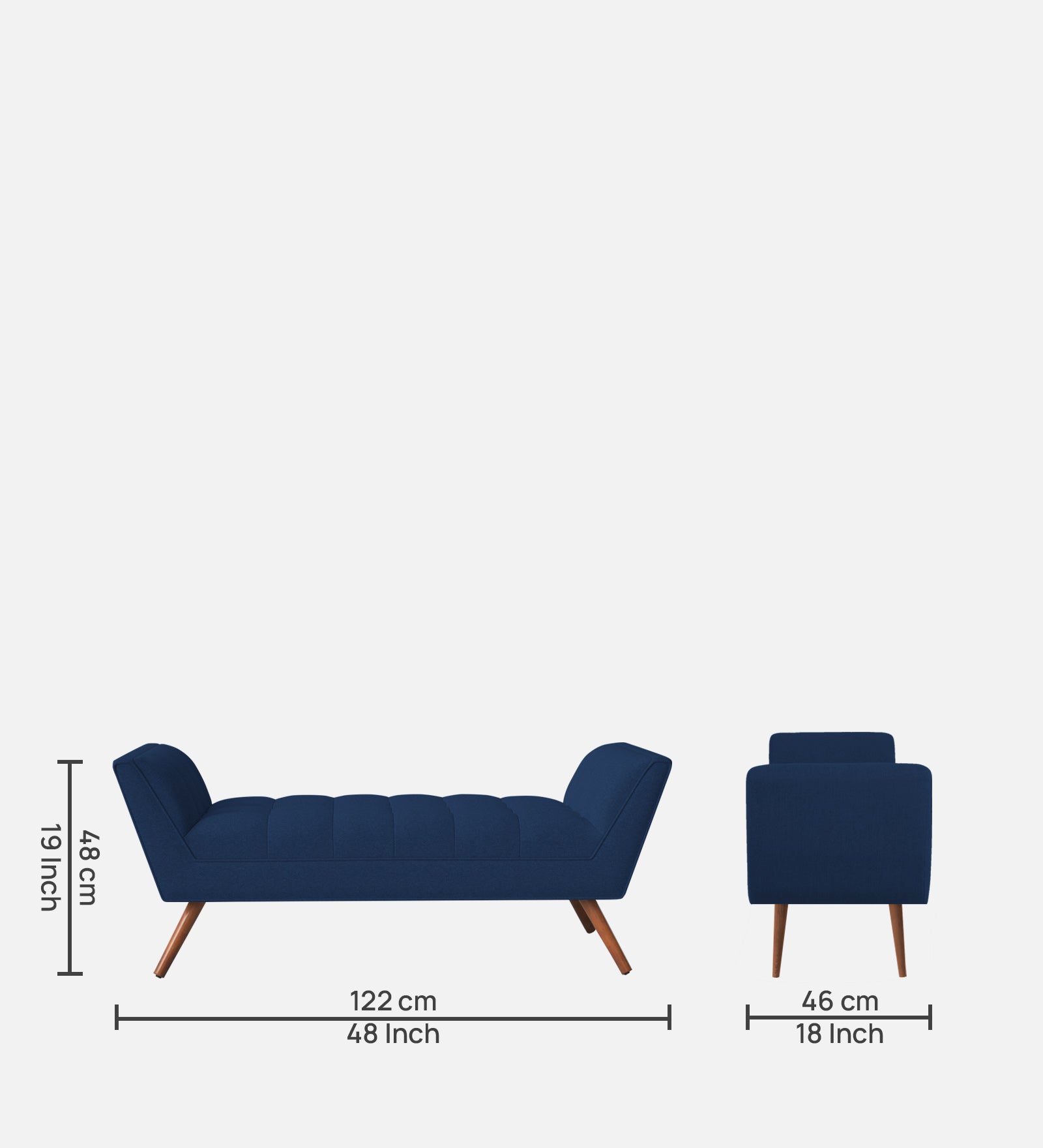 Cartes Velvet Bench In Imperial Blue Colour - Febonic Living