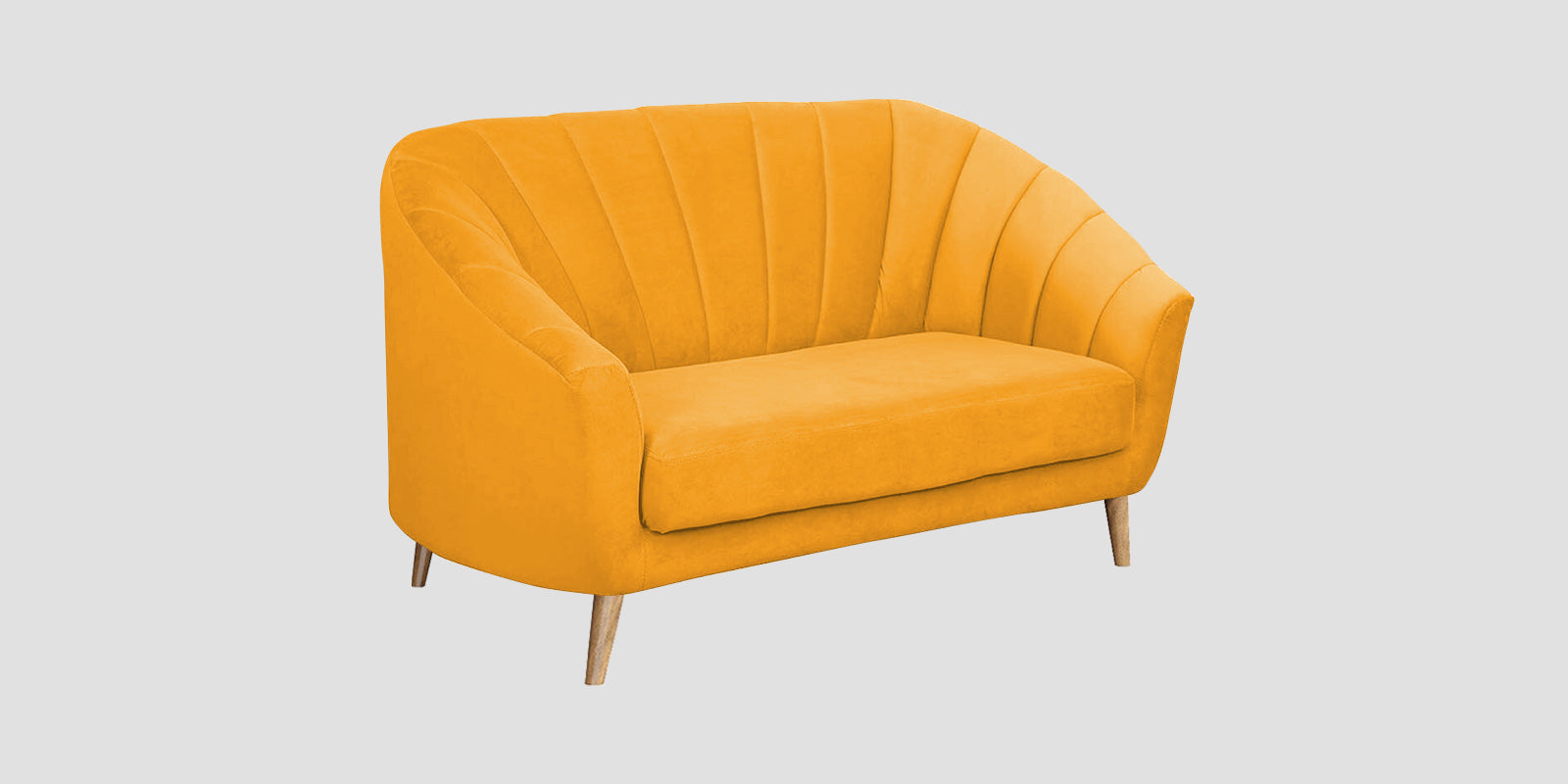 Kaylee Velvet 2 Seater Sofa In Safforn Yellow Colour - Febonic Living