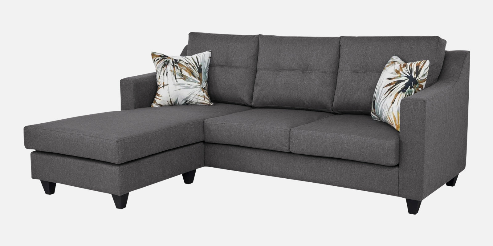 Welly Fabric RHS Sectional Sofa (2+Lounger) In Sudo Grey Colour - Febonic Living