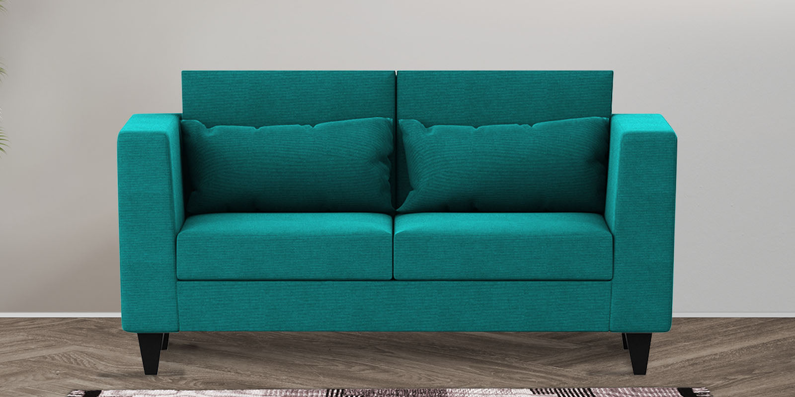 Nipul Fabric 2 Seater Sofa In Sea Green Colour - Febonic Living