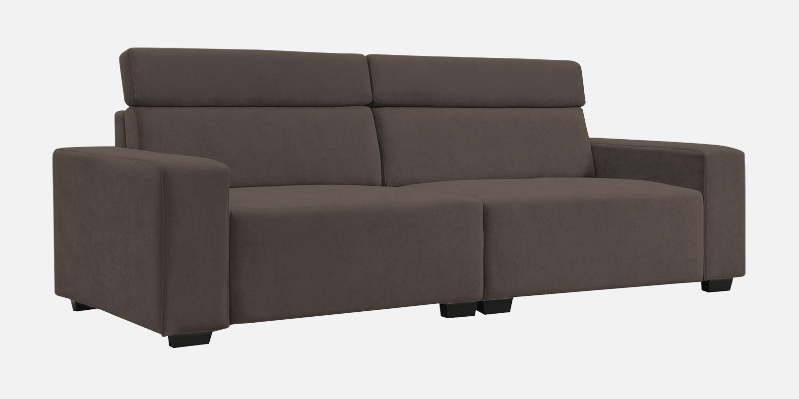 Hiro Fabric 3 Seater Sofa In Lito Brown Colour - Febonic Living