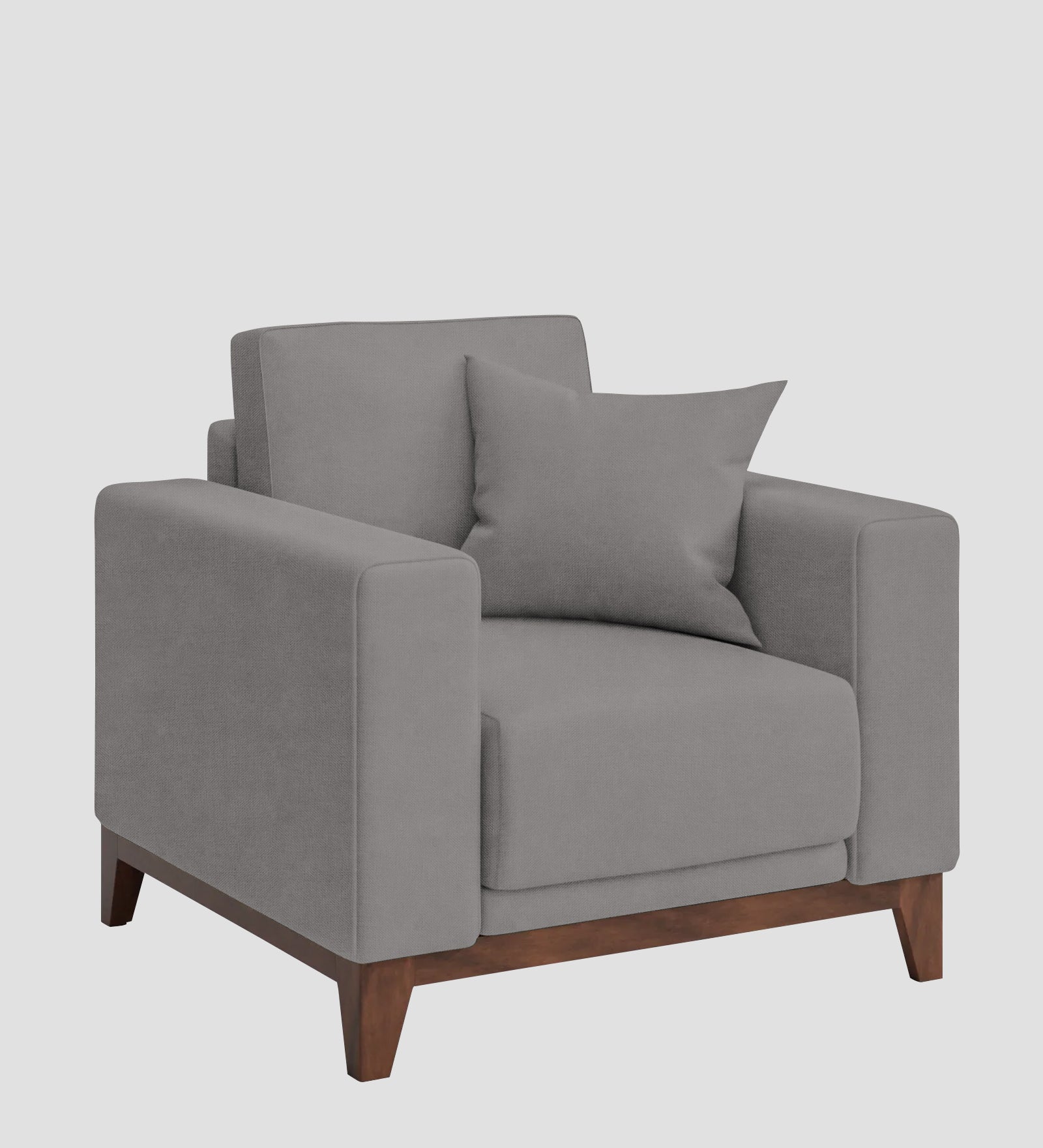 Luca Fabric 1 Seater Sofa In Silver Grey Colour - Febonic Living
