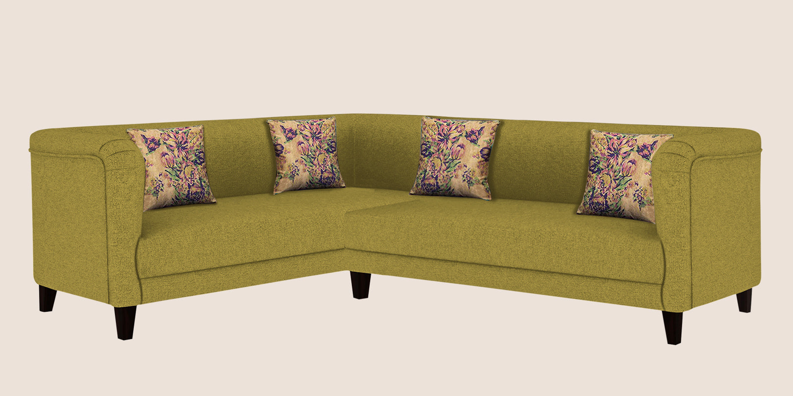 Niki Fabric Corner Sofa In Parrot Green Colour - Febonic Living