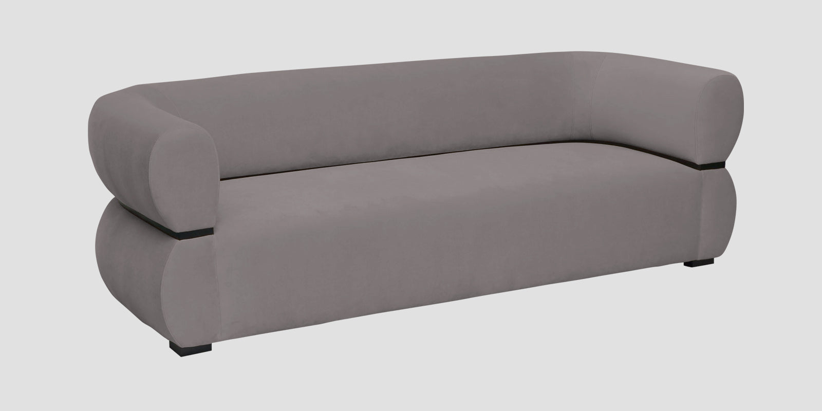 Kula Velvet 3 Seater Sofa In Pearl Grey Colour - Febonic Living