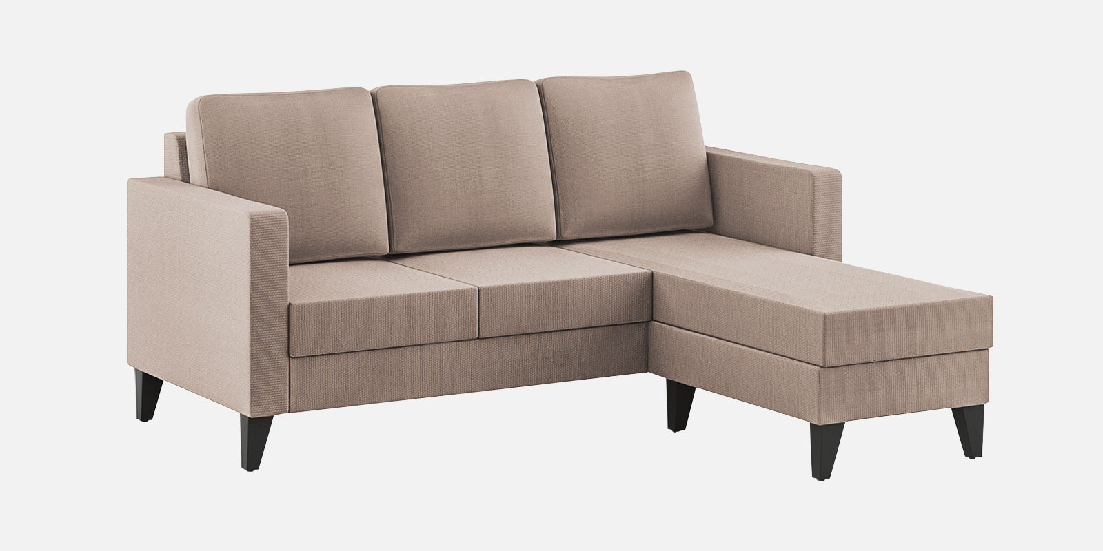 Nori Fabric LHS Sectional Sofa (2+Lounger) In Kadhi Beige Colour - Febonic Living