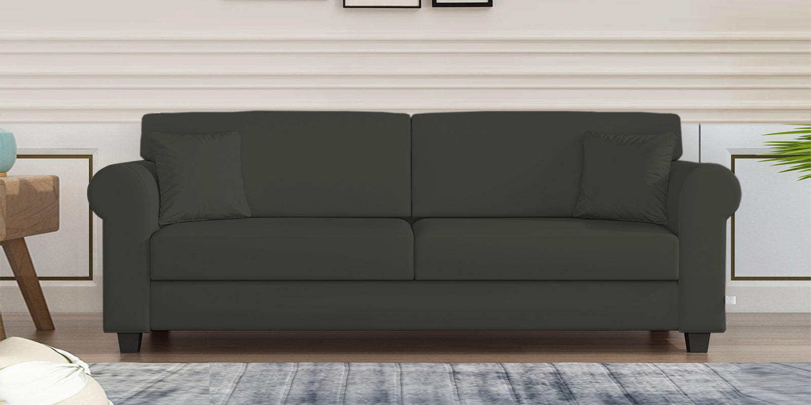 Numonk Velvet 3 Seater Sofa In Hory Grey Colour - Febonic Living