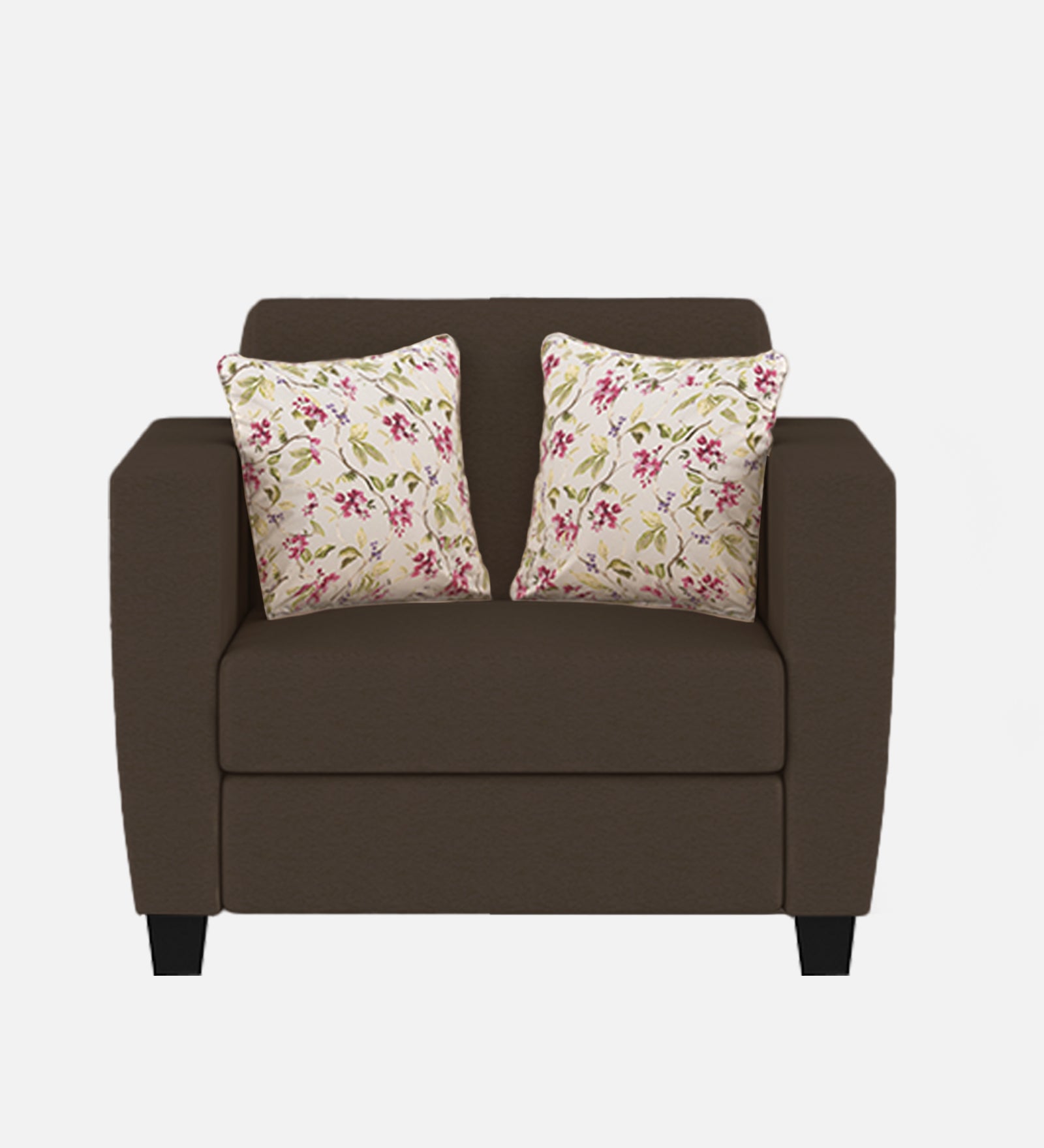 Gozi Fabric 1 Seater Sofa In Coffee Brown Colour - Febonic Living