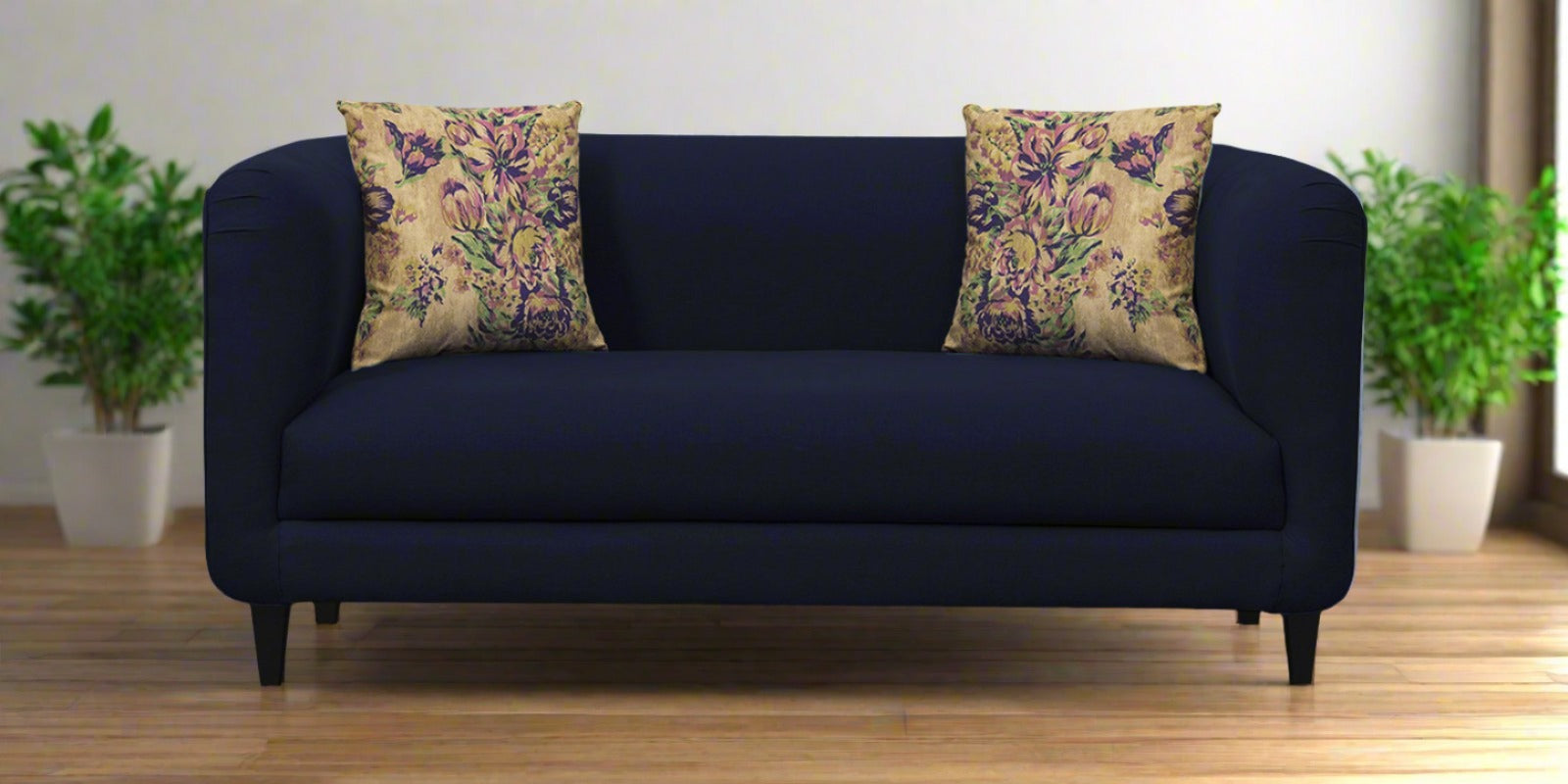 Niki Fabric 2 Seater Sofa In Royal Blue Colour - Febonic Living