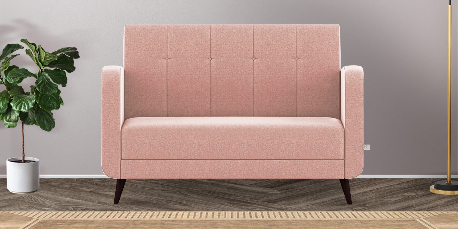 Wiki Velvet 2 Seater Sofa In Blush Pink Colour - Febonic Living