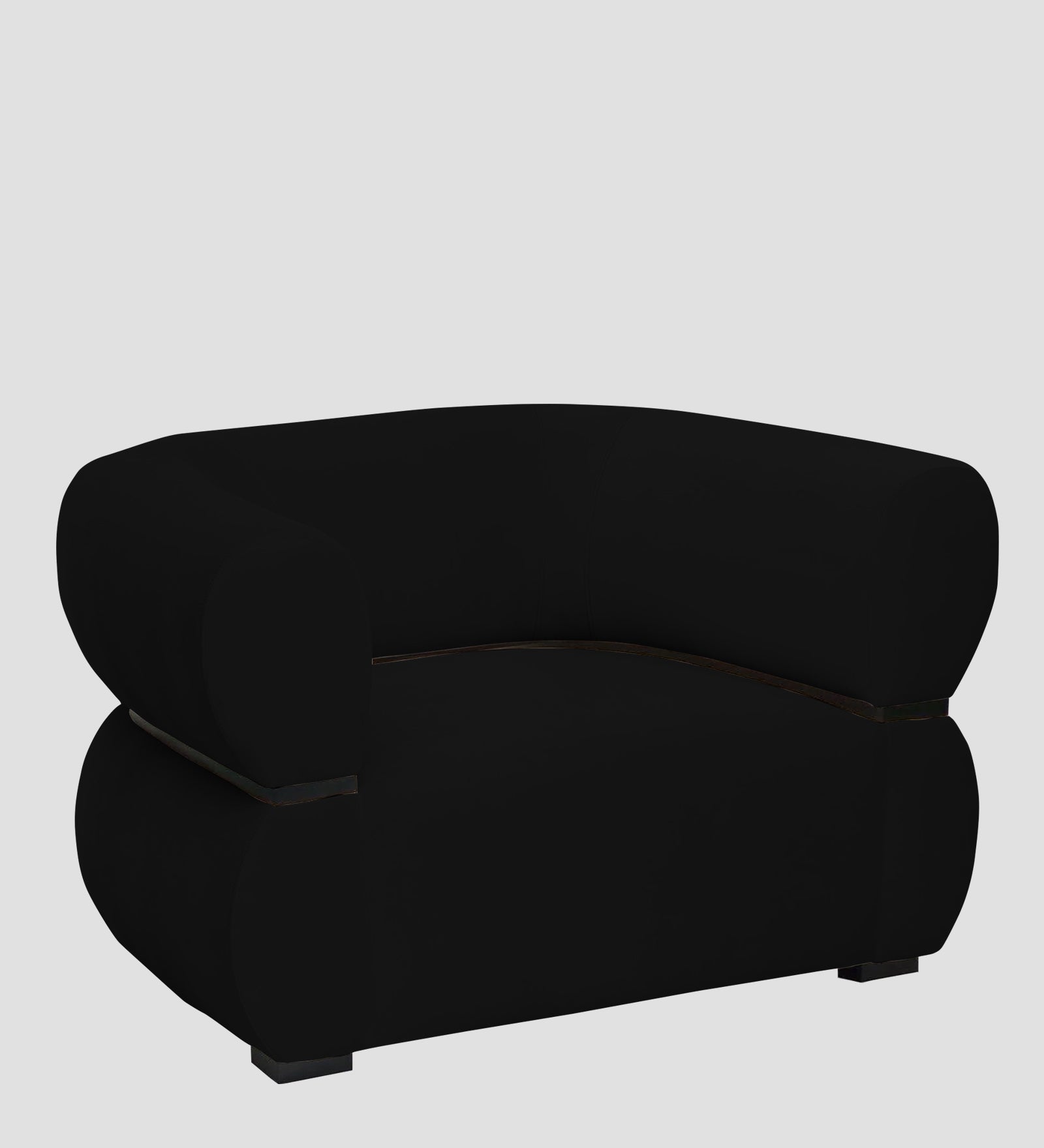Kula Velvet 1 Seater Sofa In Adam Black Colour - Febonic Living