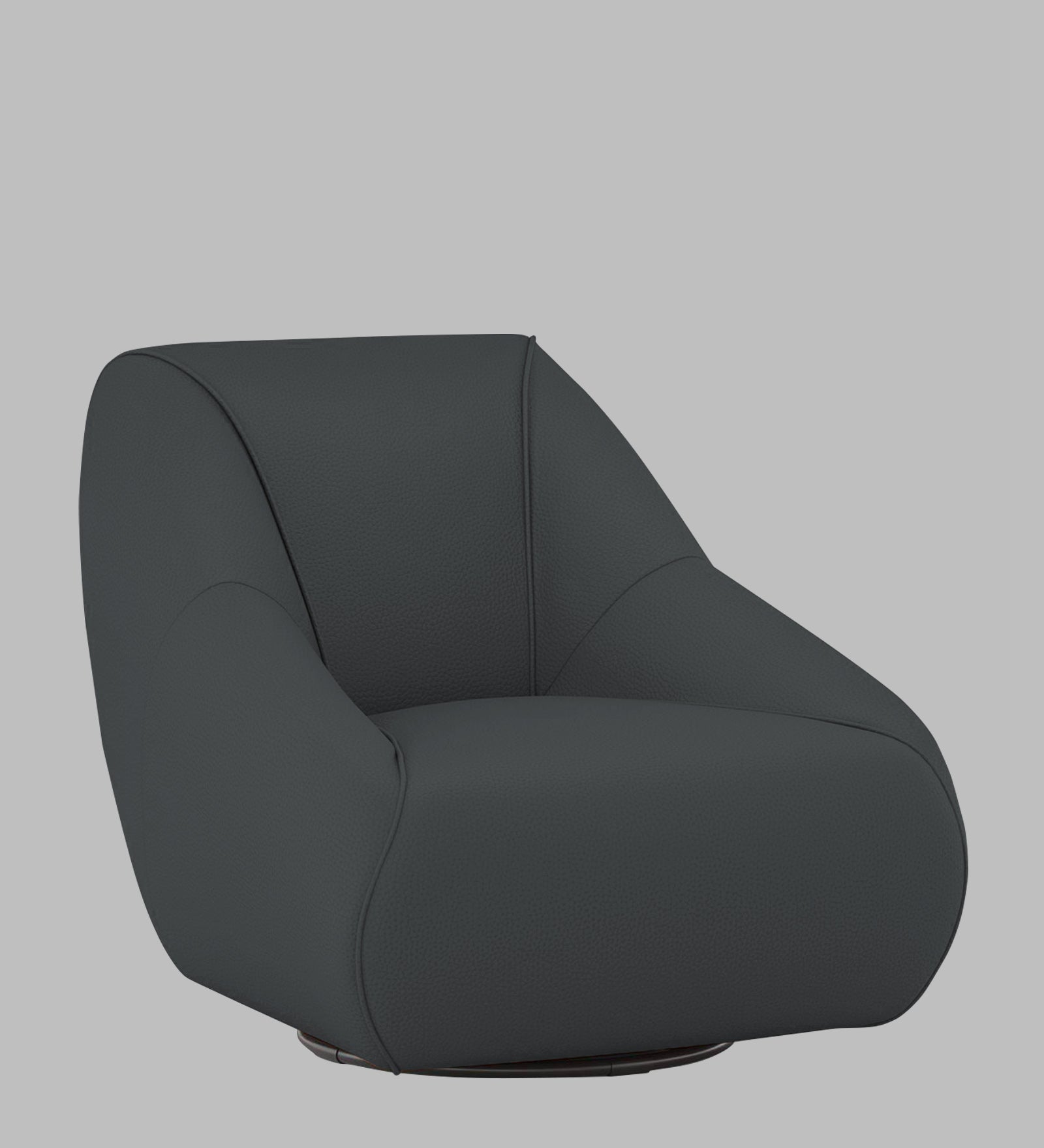 Willow Leatherette Swivel Chair In Pepper Grey Colour - Febonic Living