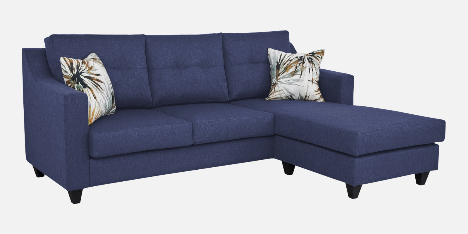 Welly Fabric LHS Sectional Sofa (2+Lounger) In Slate Blue Colour - Febonic Living
