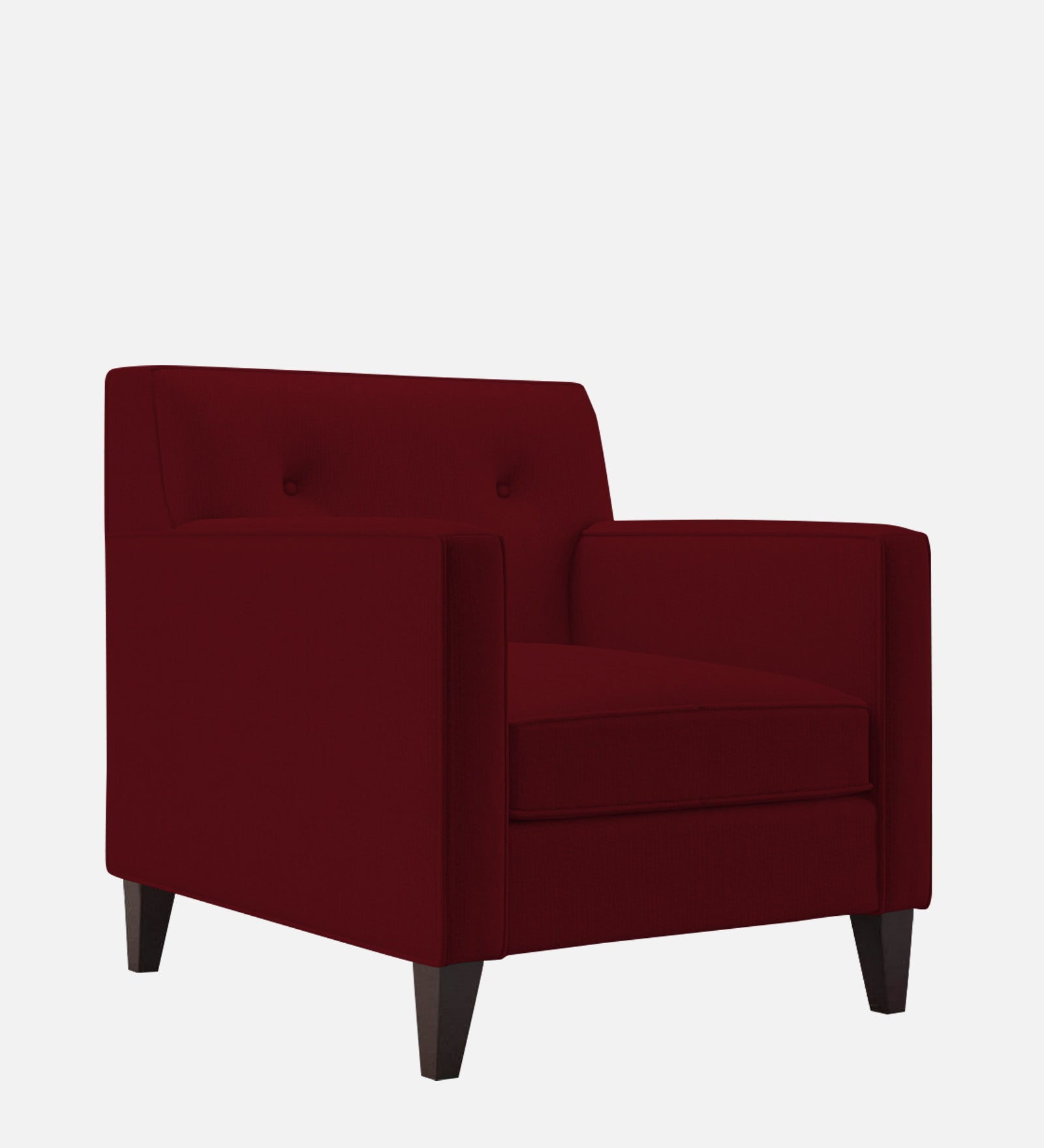 Miller Fabric 1 Seater Sofa In Ruby Red Colour - Febonic Living
