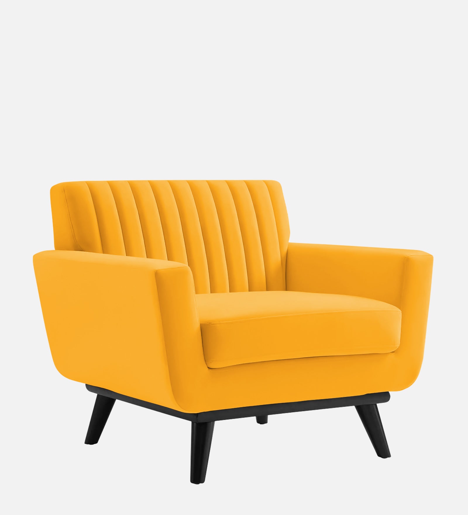 Tucker Velvet 1 Seater Sofa In Safforn Yellow Colour - Febonic Living
