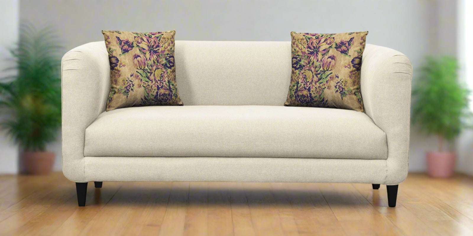Niki Fabric 2 Seater Sofa in Ivory Cream Colour